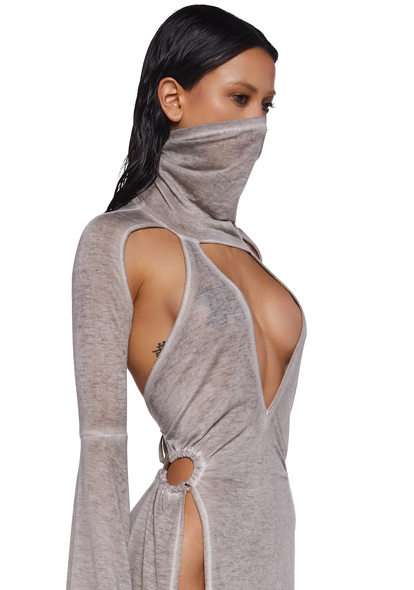 Frequency Bell Sleeve Maxi Dress - Sand - Image 6