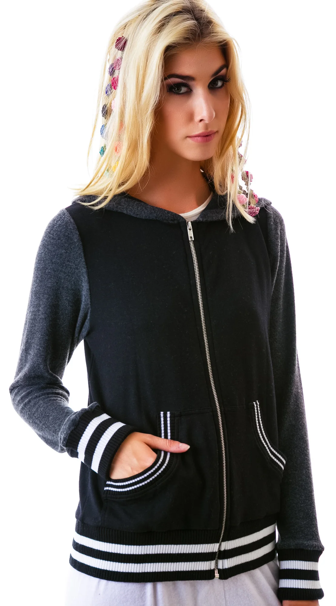 Sandra Dead Head Varsity Zip Up - Image 5
