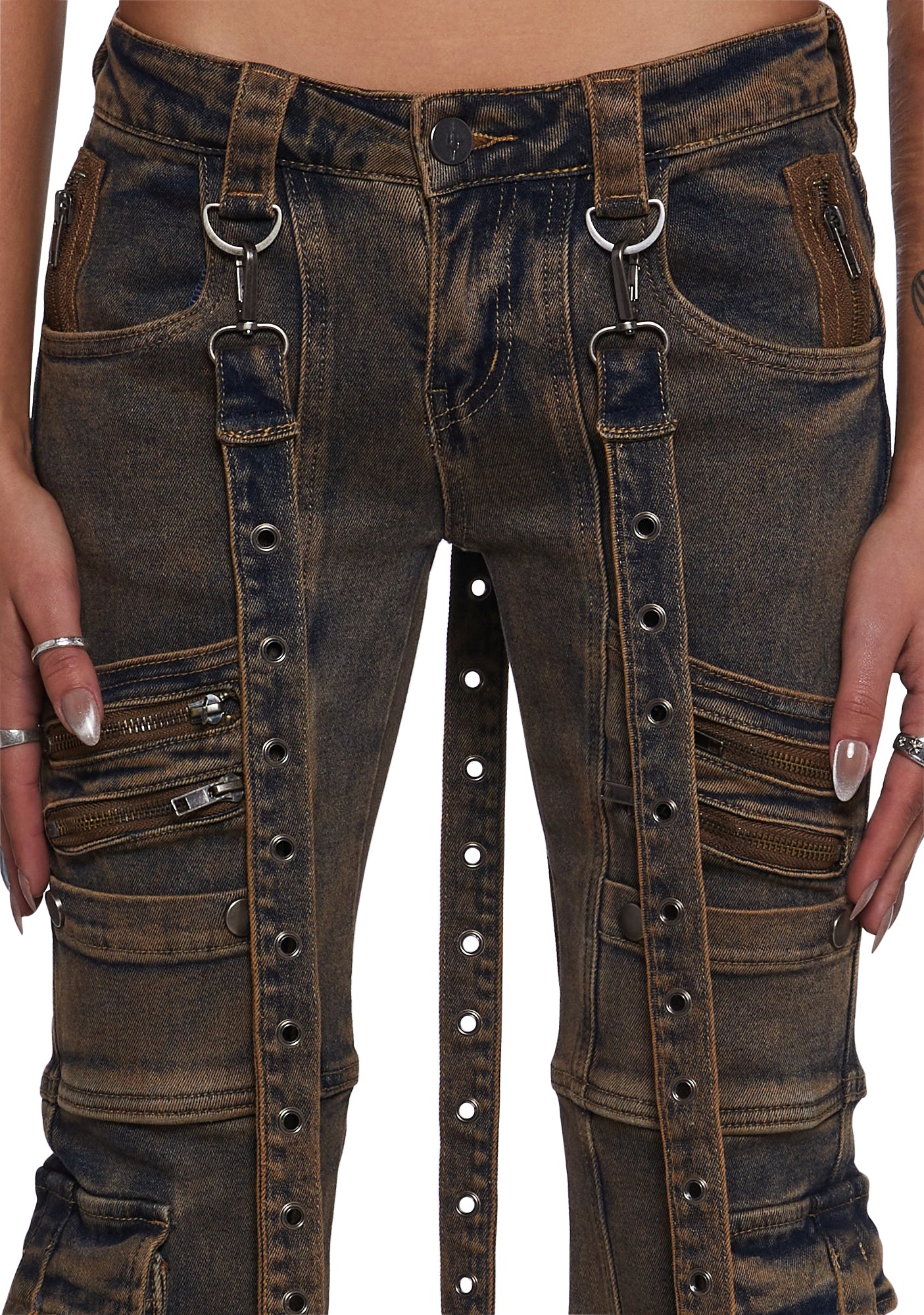 Frequency Strappy Cargo Jeans - Image 5