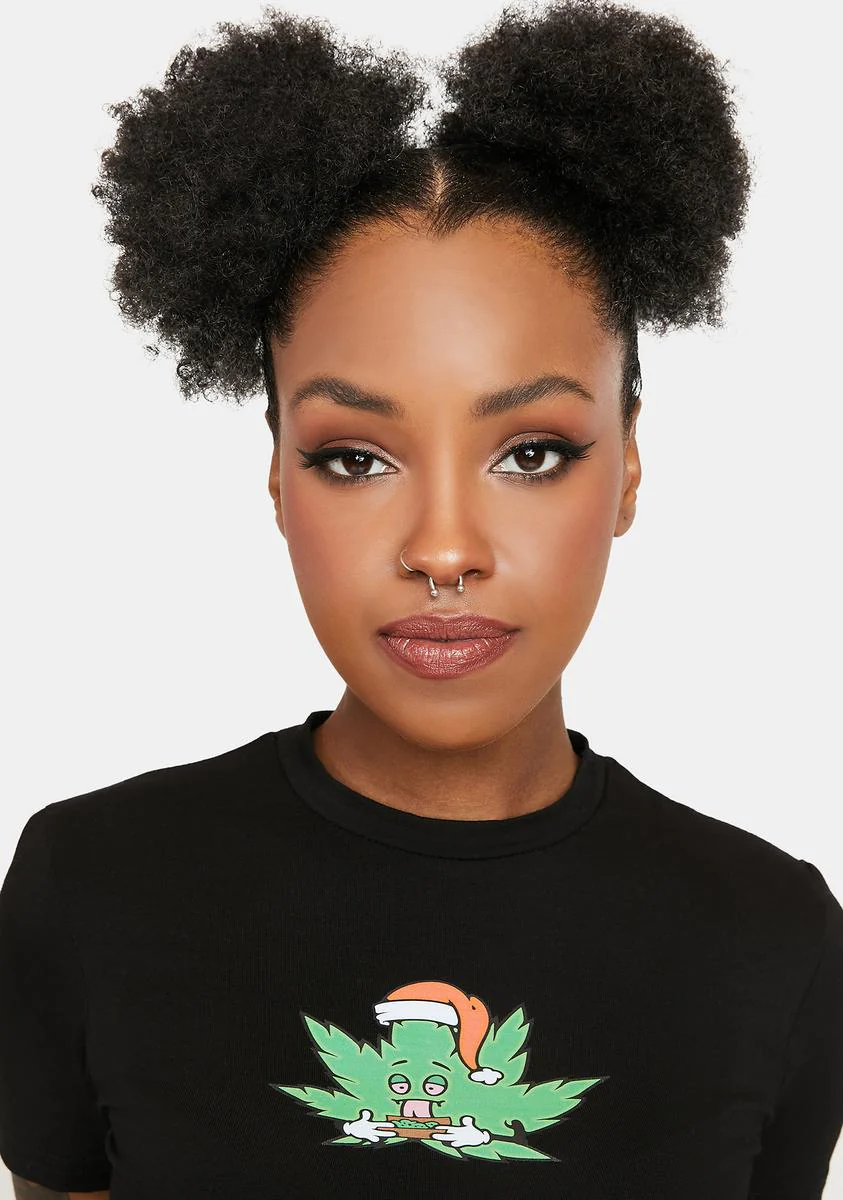Santa 4:20 Cropped Tee - Image 2