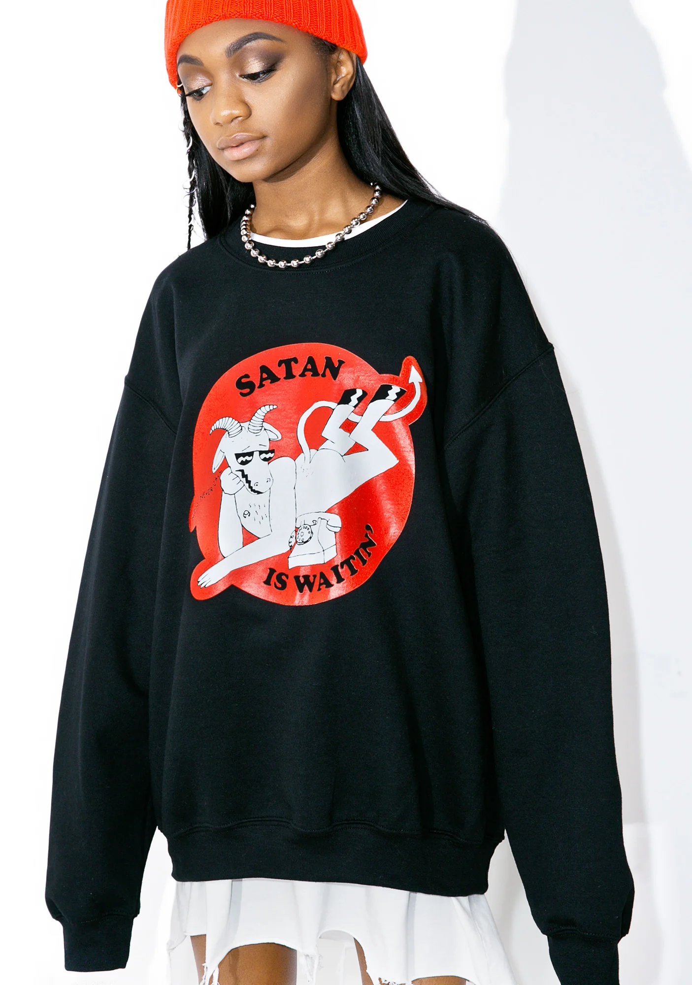 Satan Is Waitin Crewneck - Image 5