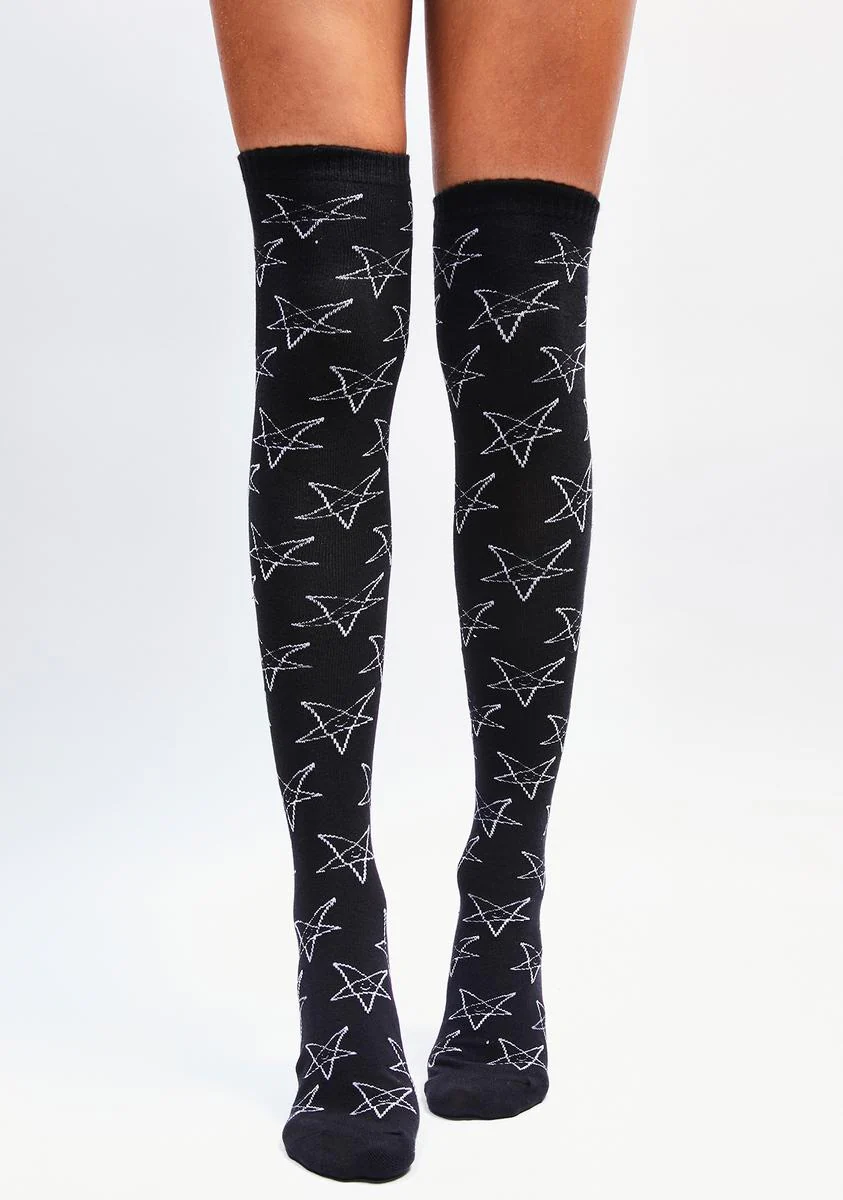 Satan Loves You Thigh High Socks - Image 2