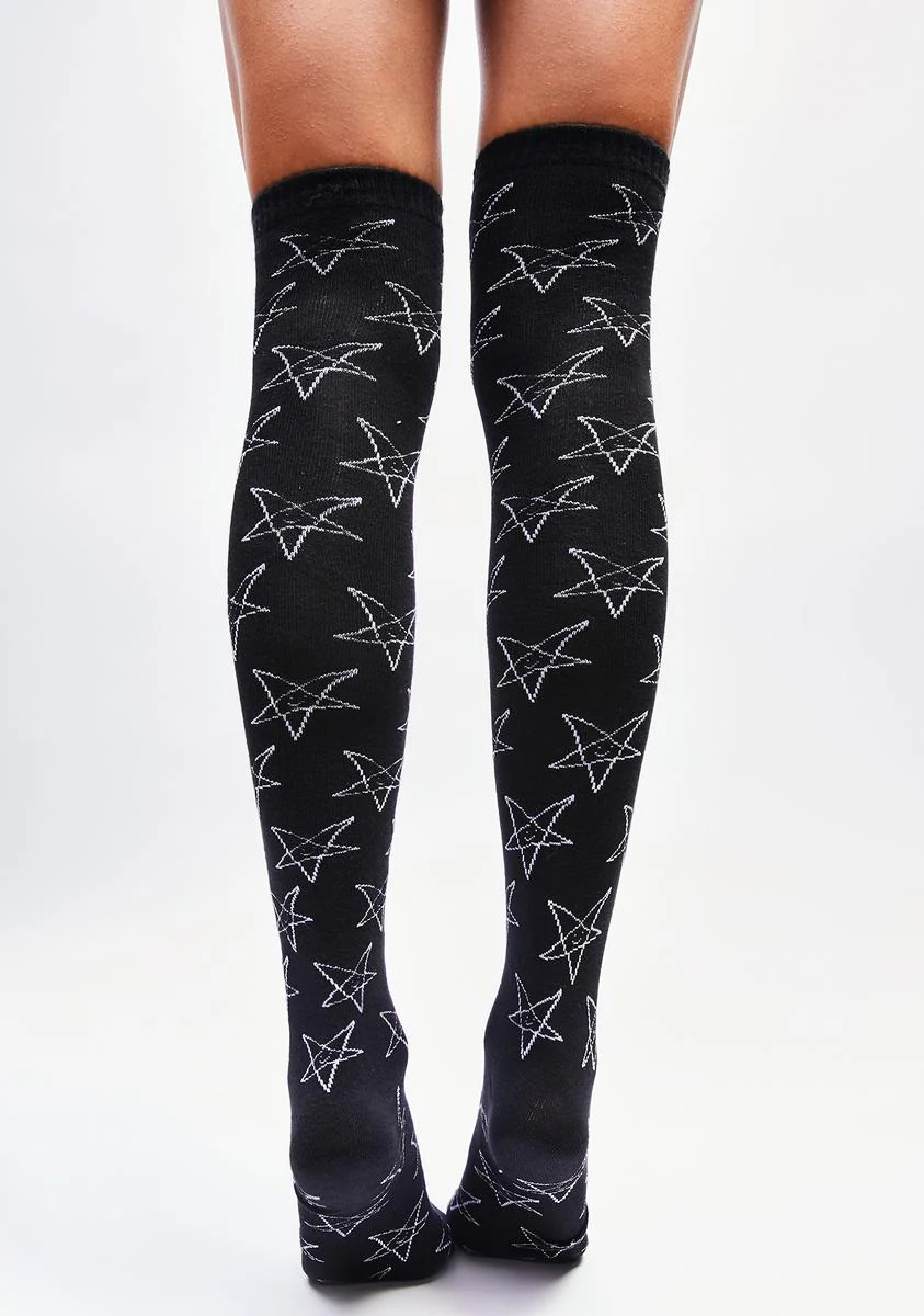 Satan Loves You Thigh High Socks - Image 3