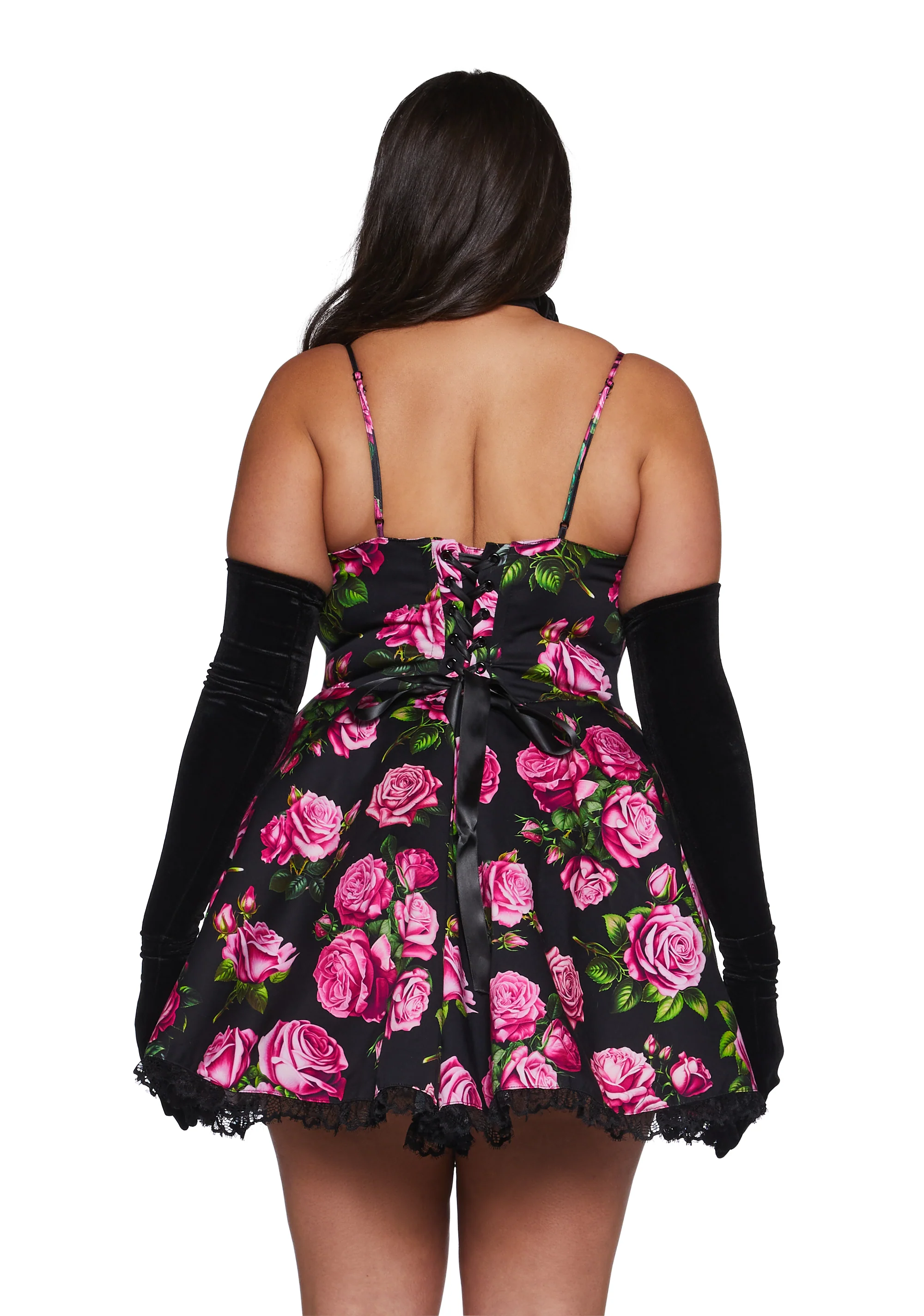 Scandal Sheet Mini Dress - Black Floral - Image 11