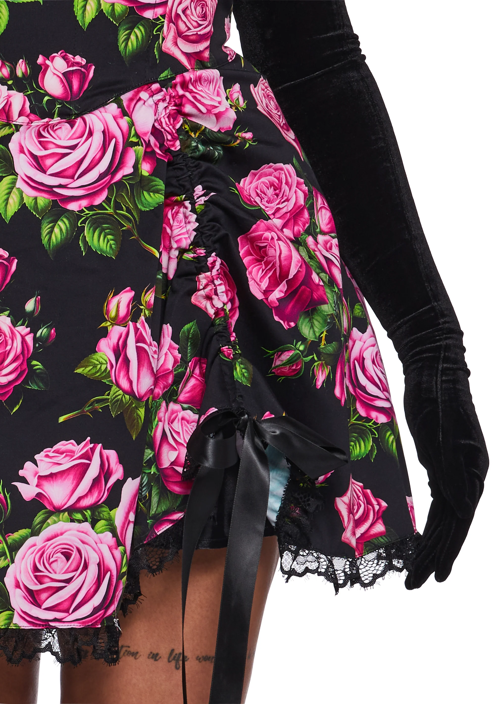 Scandal Sheet Mini Dress - Black Floral - Image 12