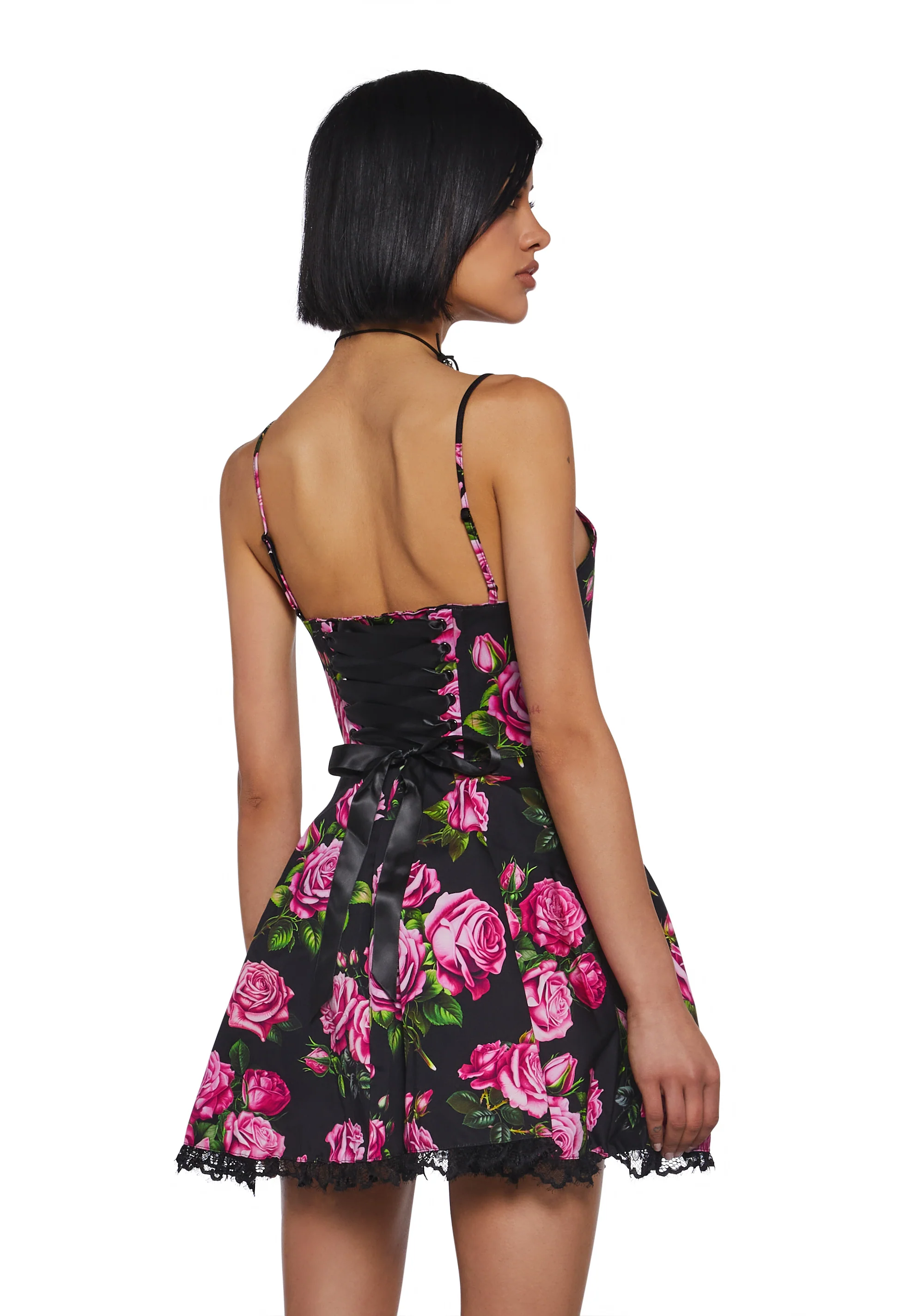 Scandal Sheet Mini Dress - Black Floral - Image 4