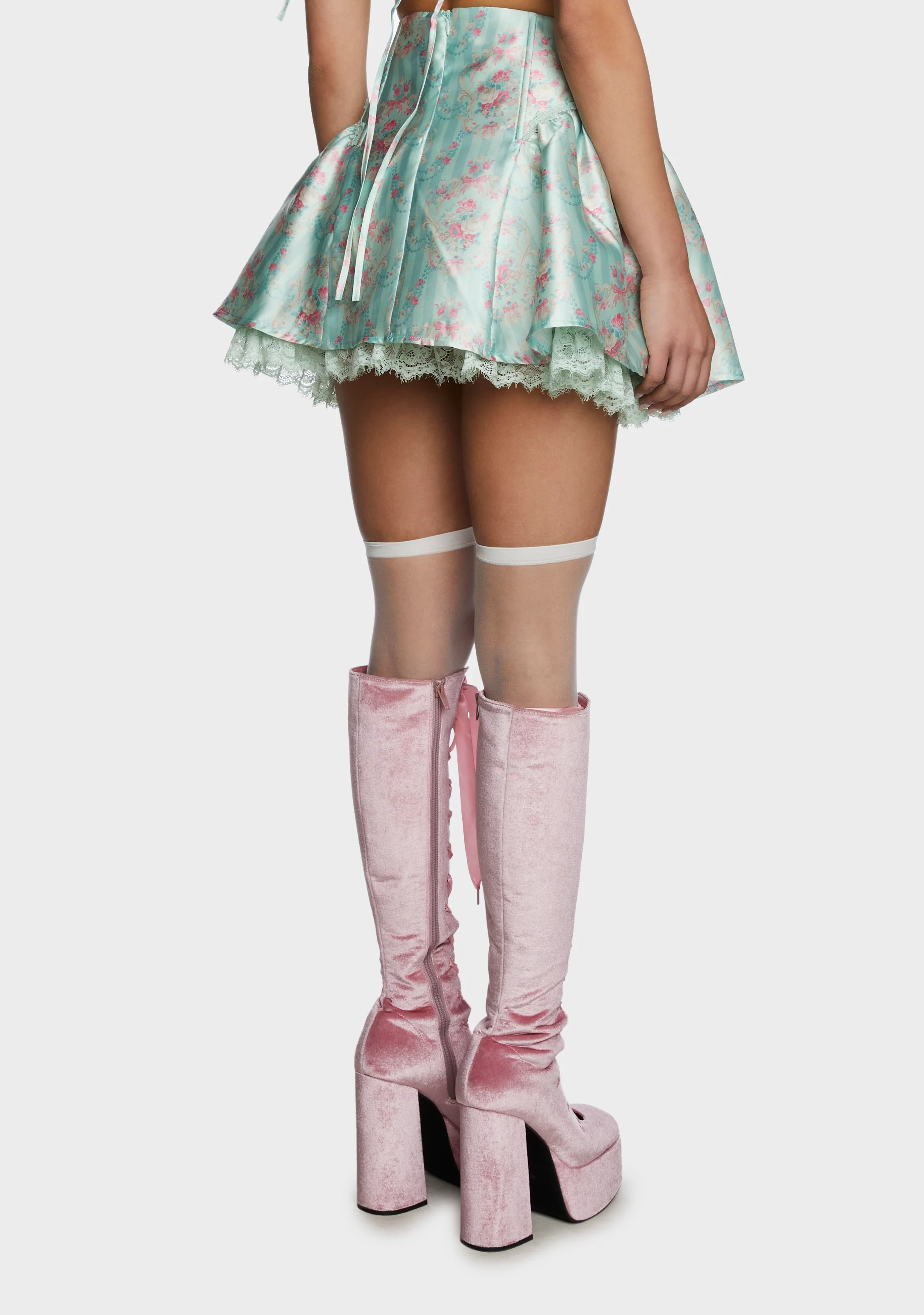 Scandal Sheet Mini Skirt - Green - Image 4