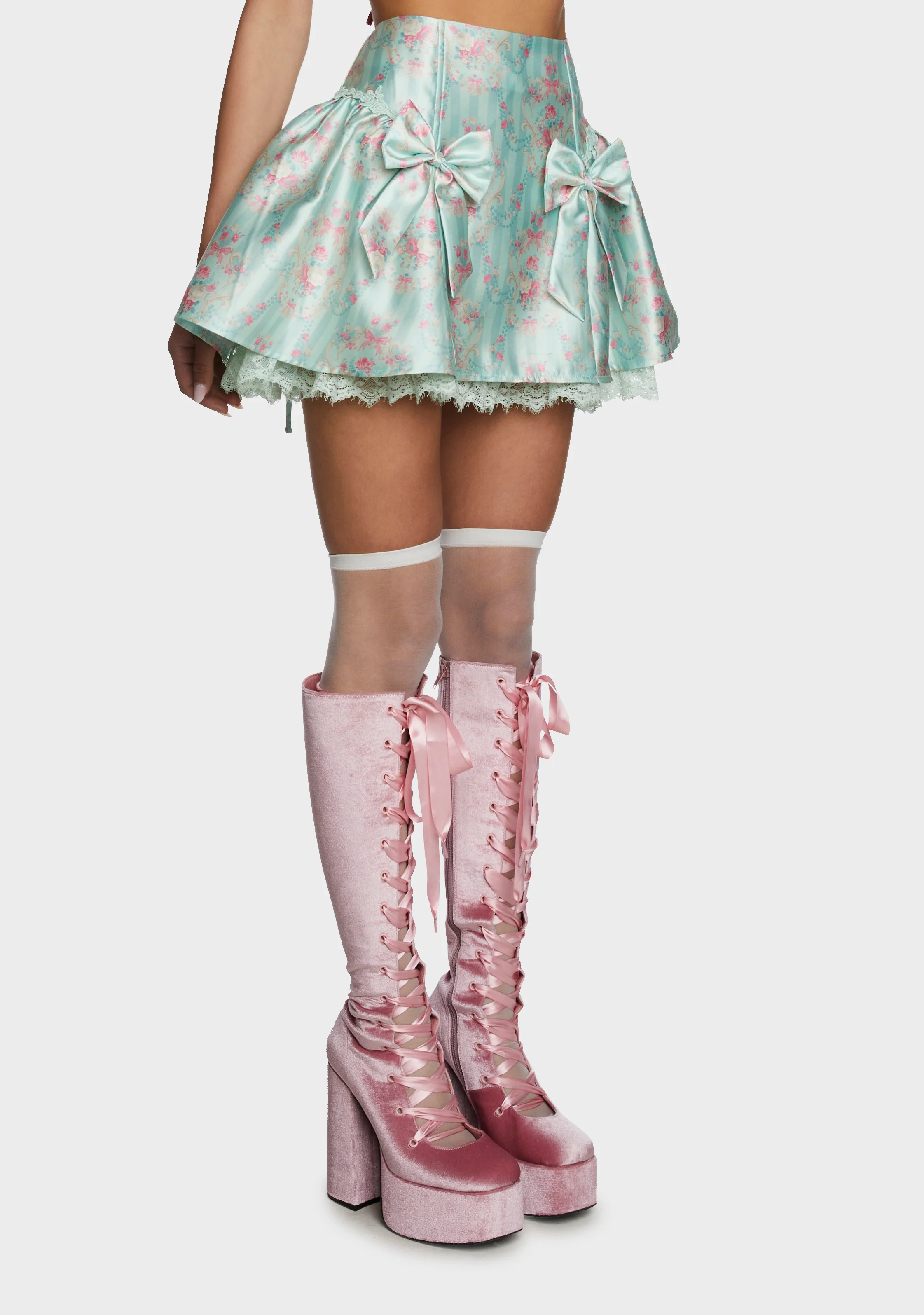 Scandal Sheet Mini Skirt - Green - Image 5