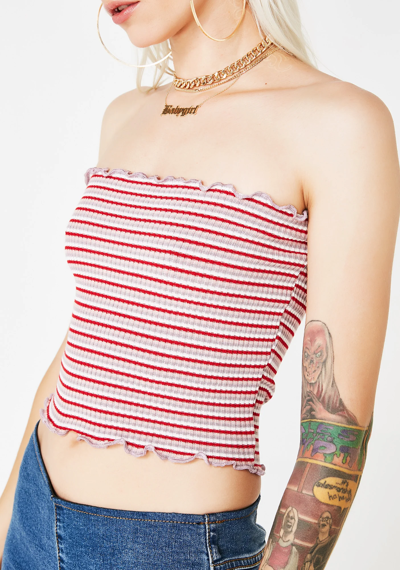 Scarlet Smoking Daisies Tube Top - Image 3