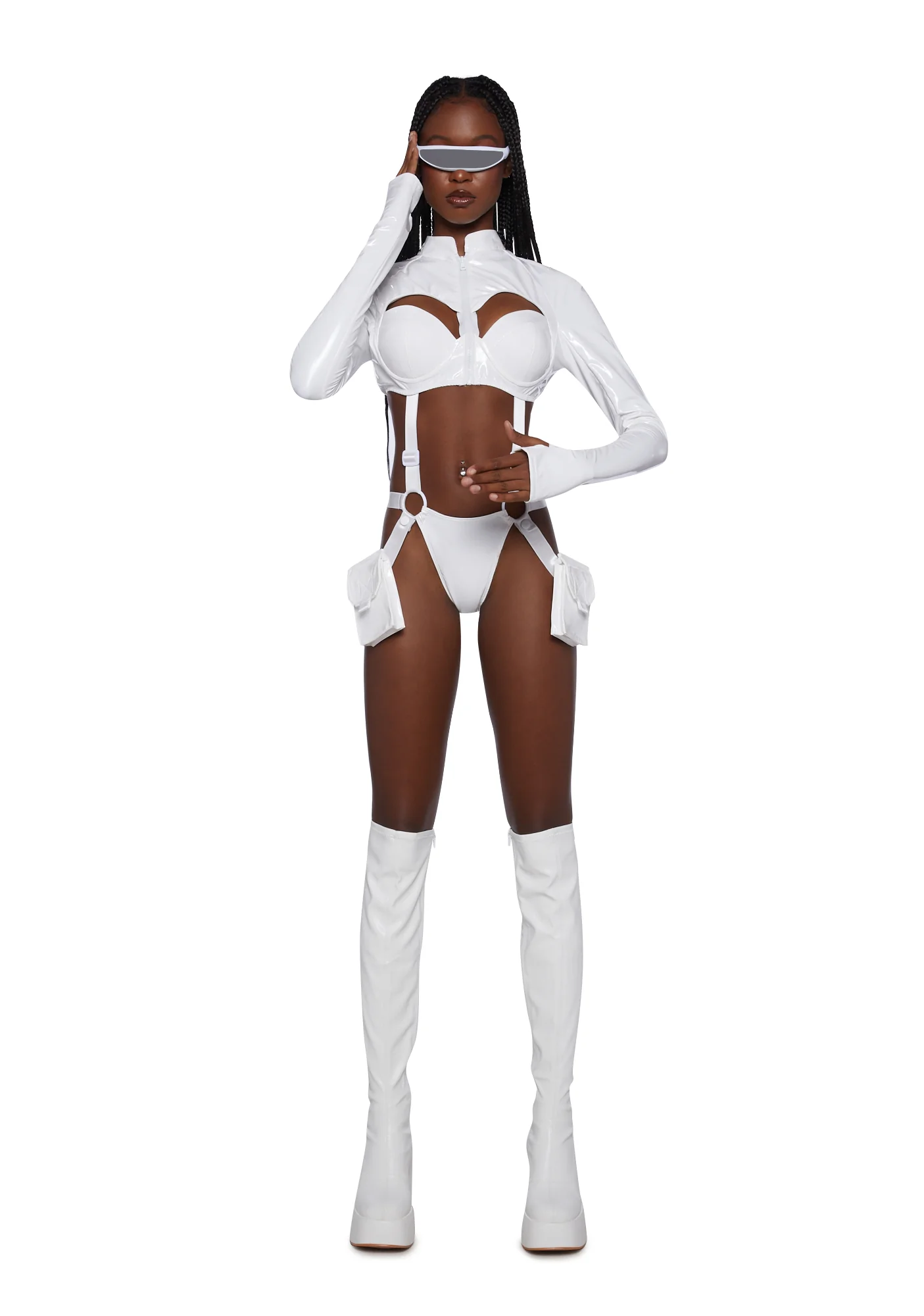 Sci Fi Babe Costume Set - White - Image 2