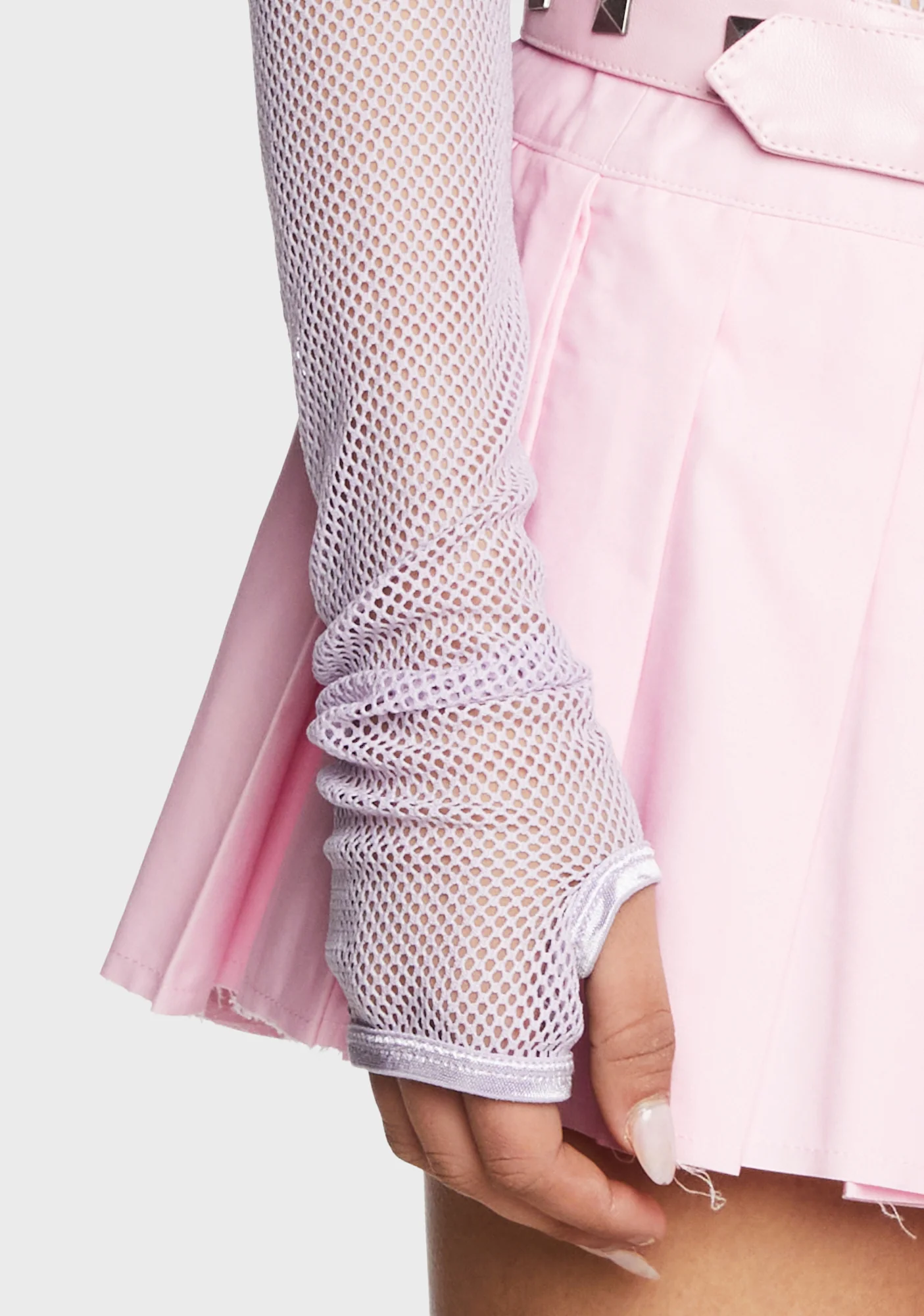 See Thru Me Fishnet Top - Lavender - Image 2