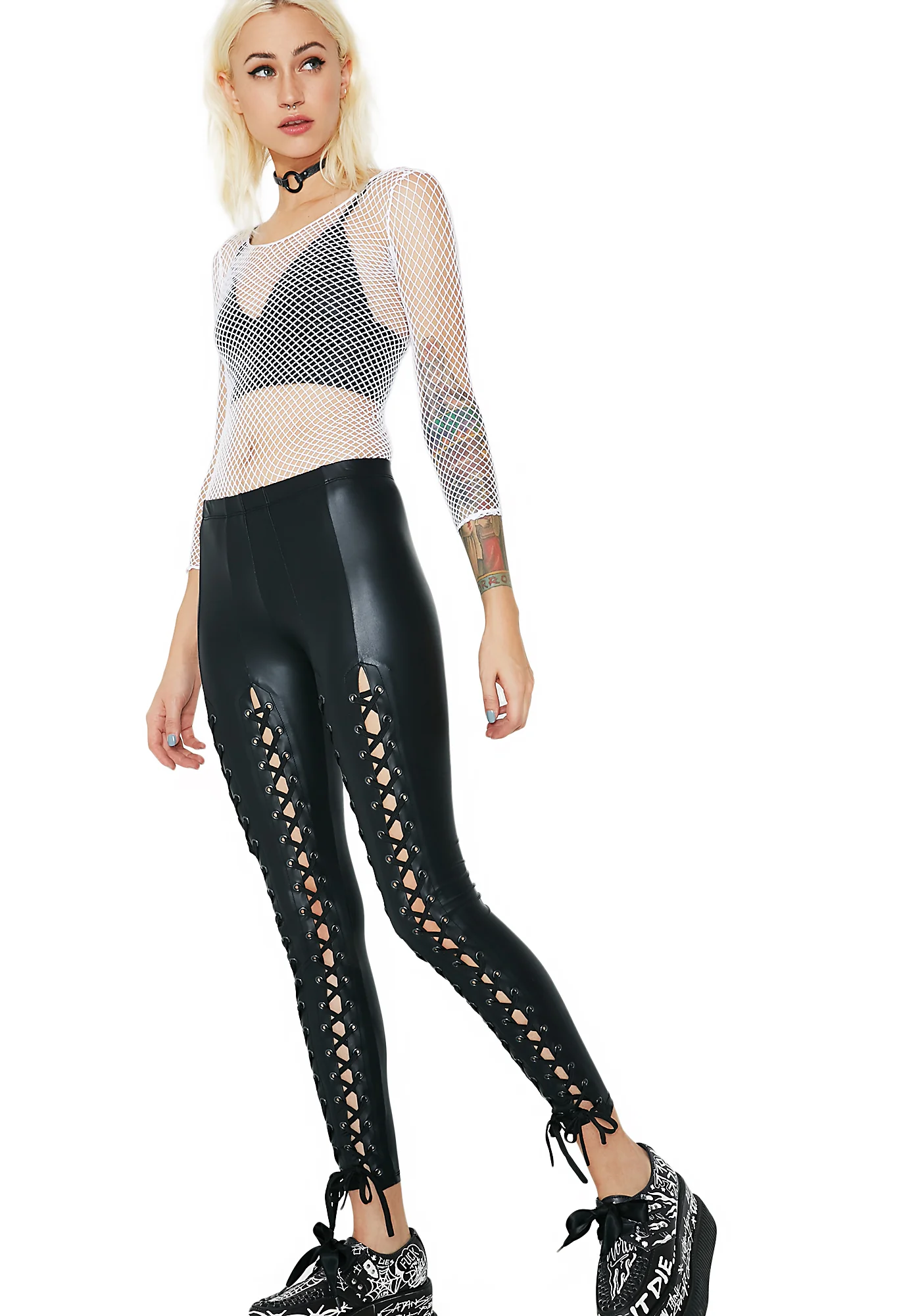 Seeing Double Lace-Up Leggings - Image 2