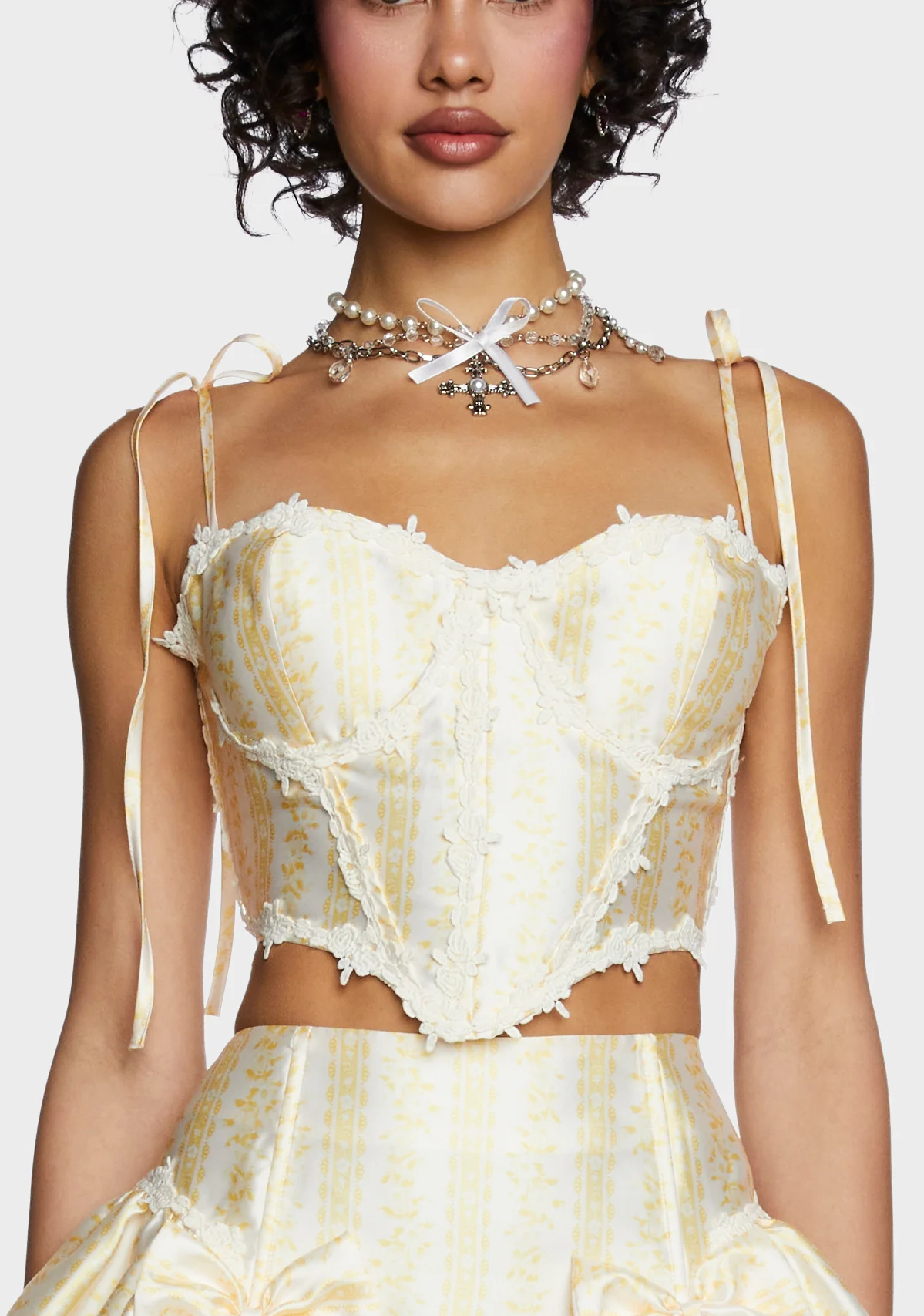 Scandal Sheet Bustier Top - Yellow - Image 2