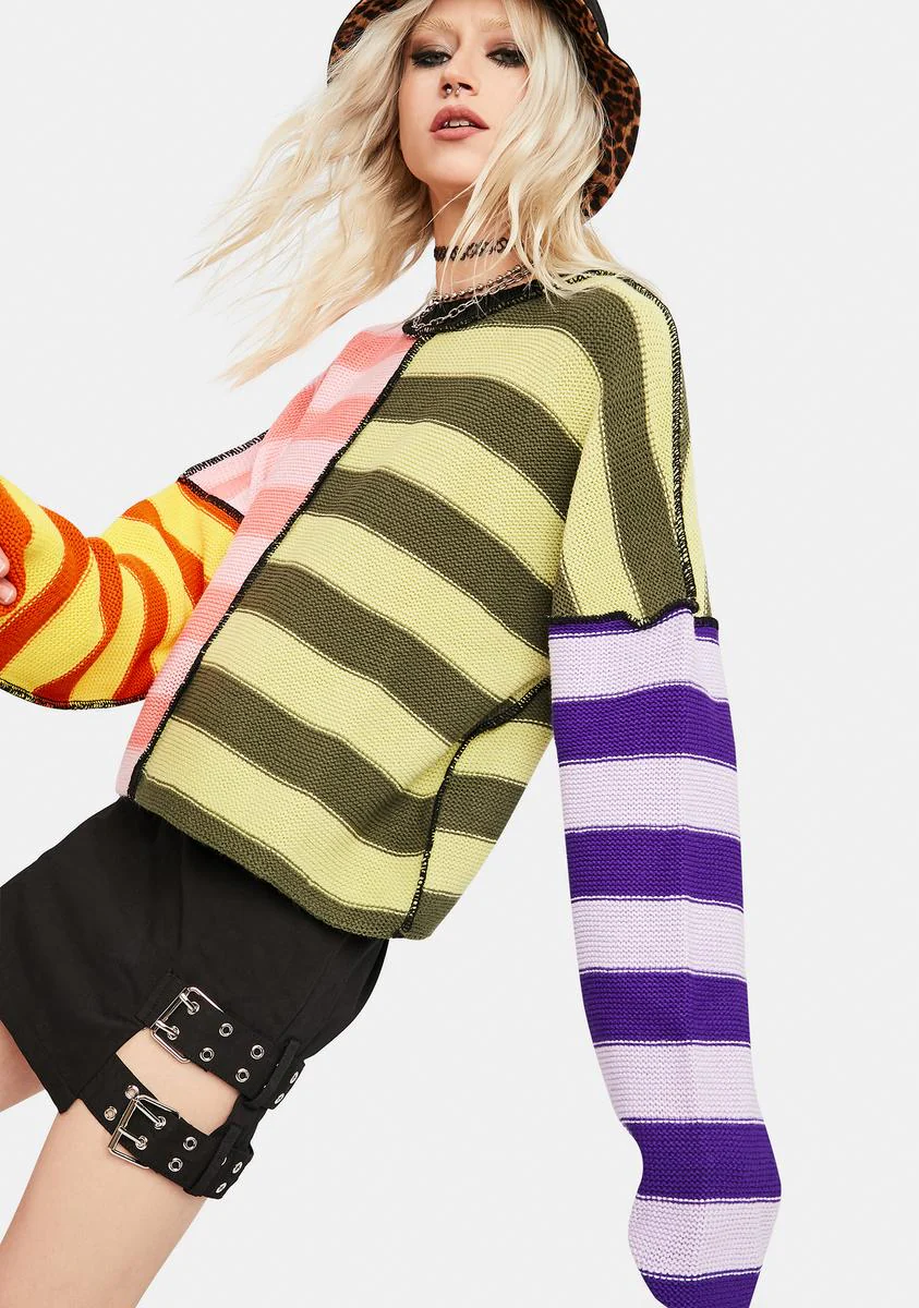 Sensory Striped Knit Sweater - Image 2
