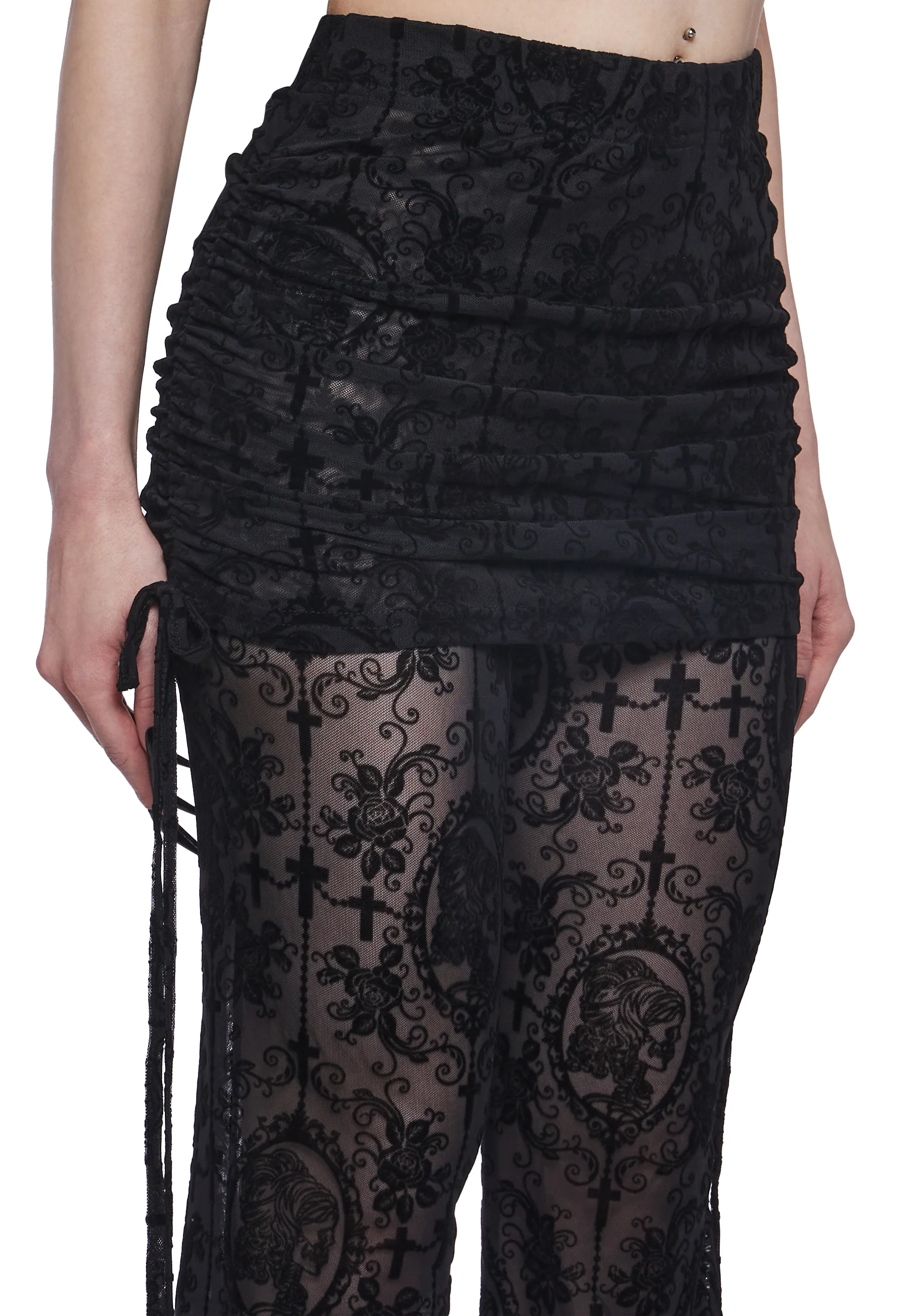 Victorian Goth Mesh Pants - Image 5