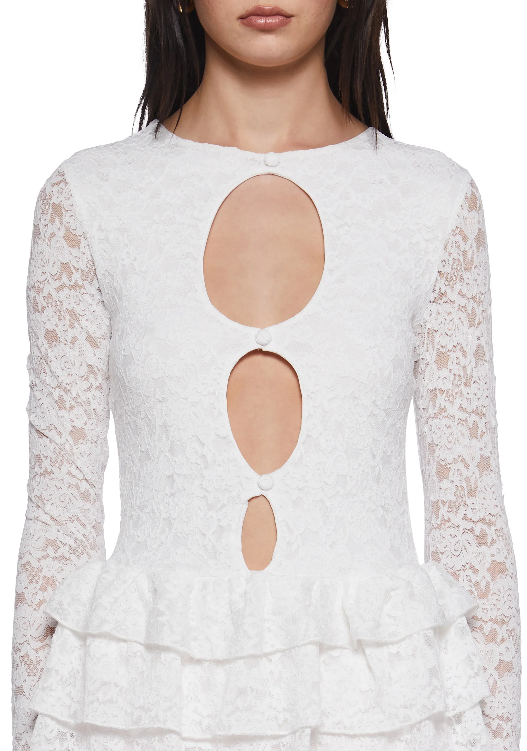 Beauty Demands Lace Tunic - White - Image 5