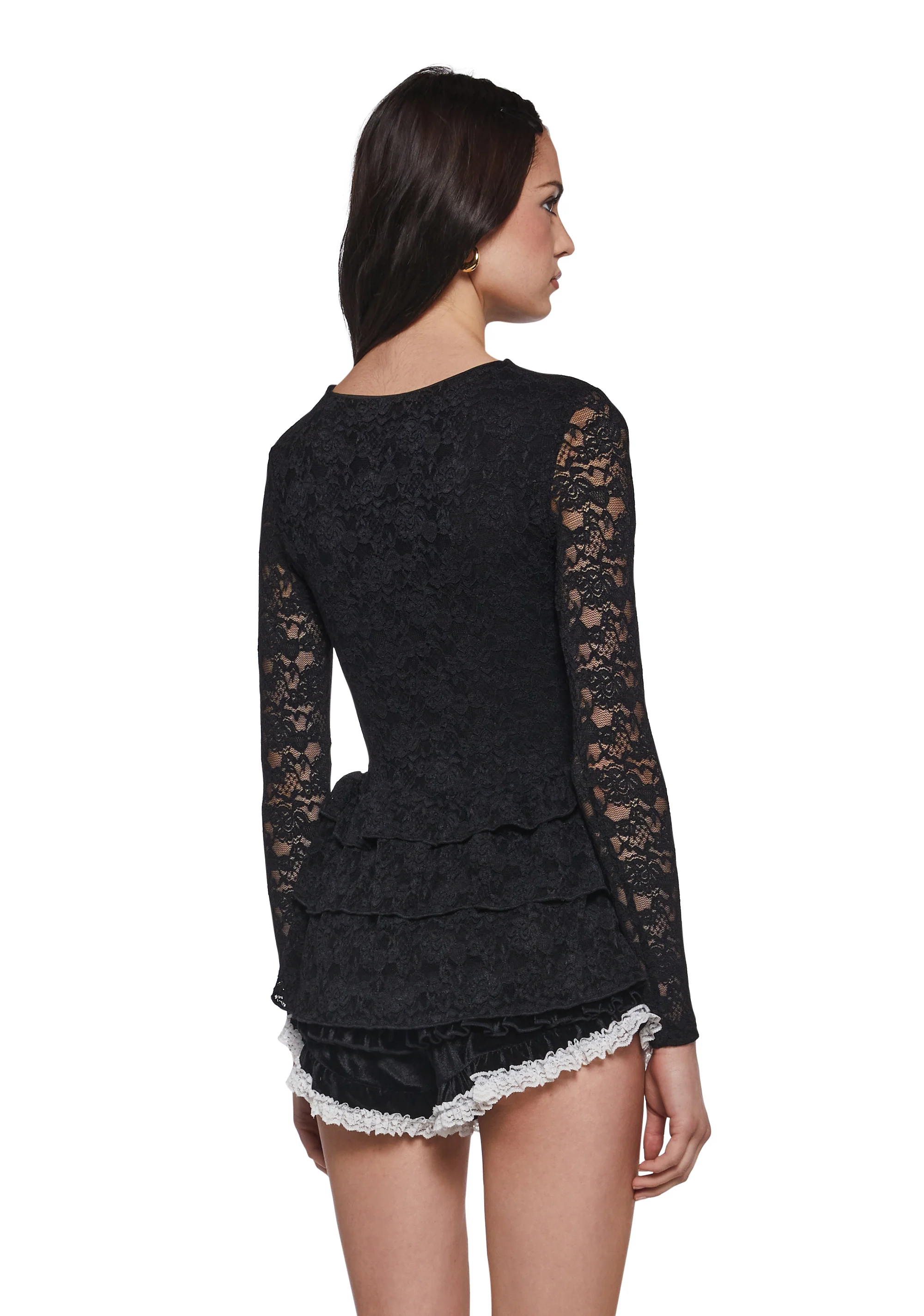 Beauty Demands Lace Tunic - Black - Image 4