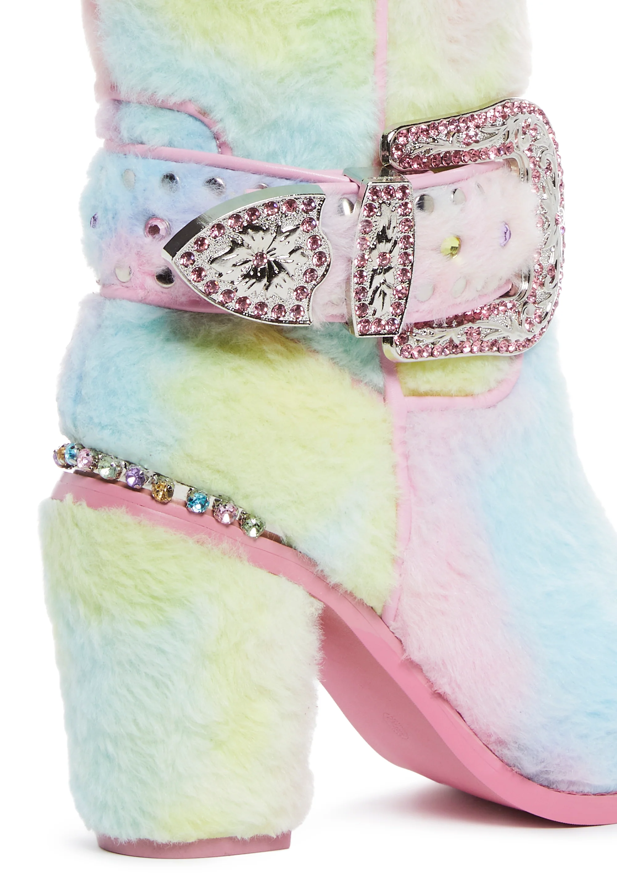 Sharp Sheriff Shine Cowboy Boots - Faux Fur - Image 2