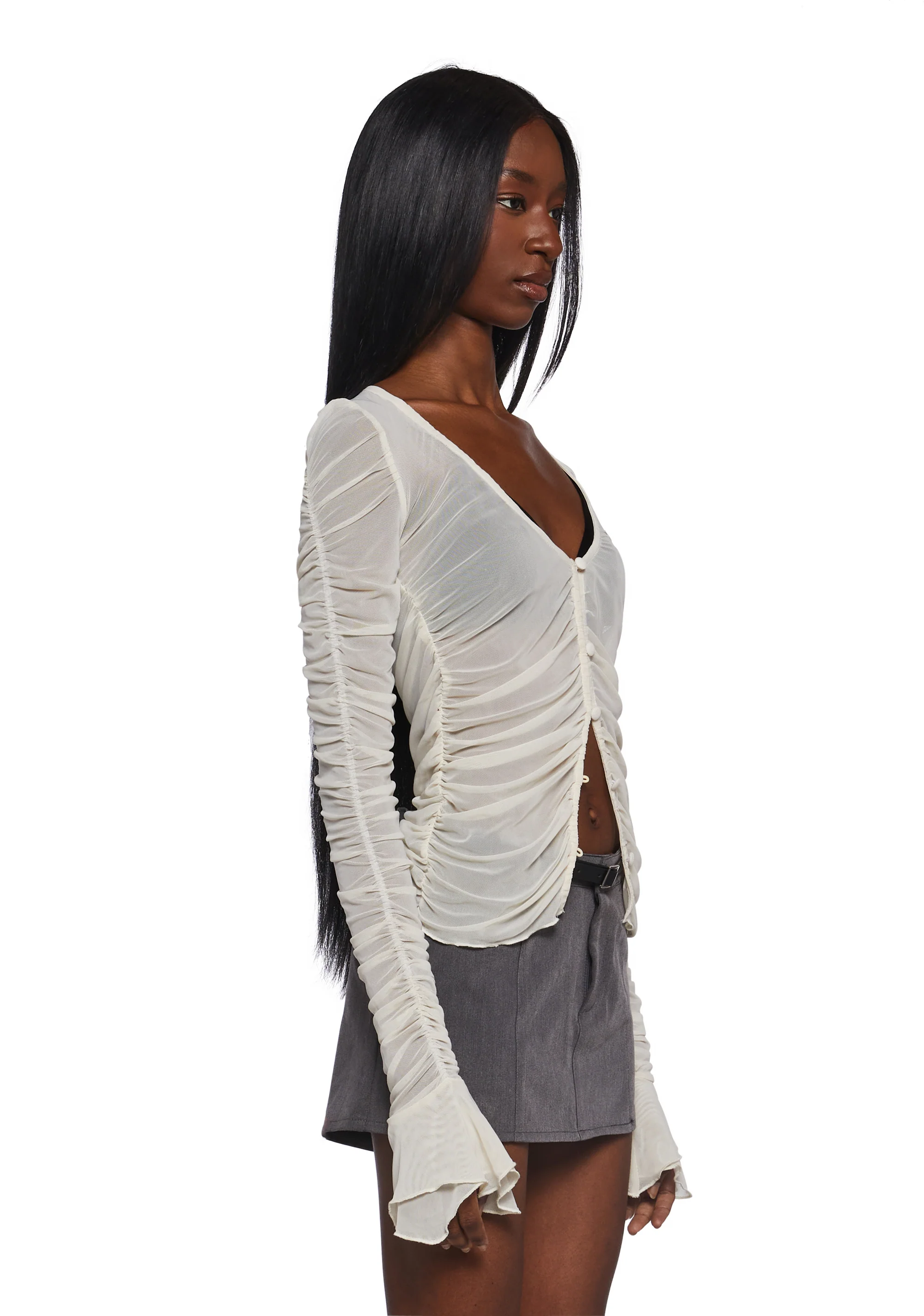 Divine Status Chiffon Blouse - Ivory - Image 3