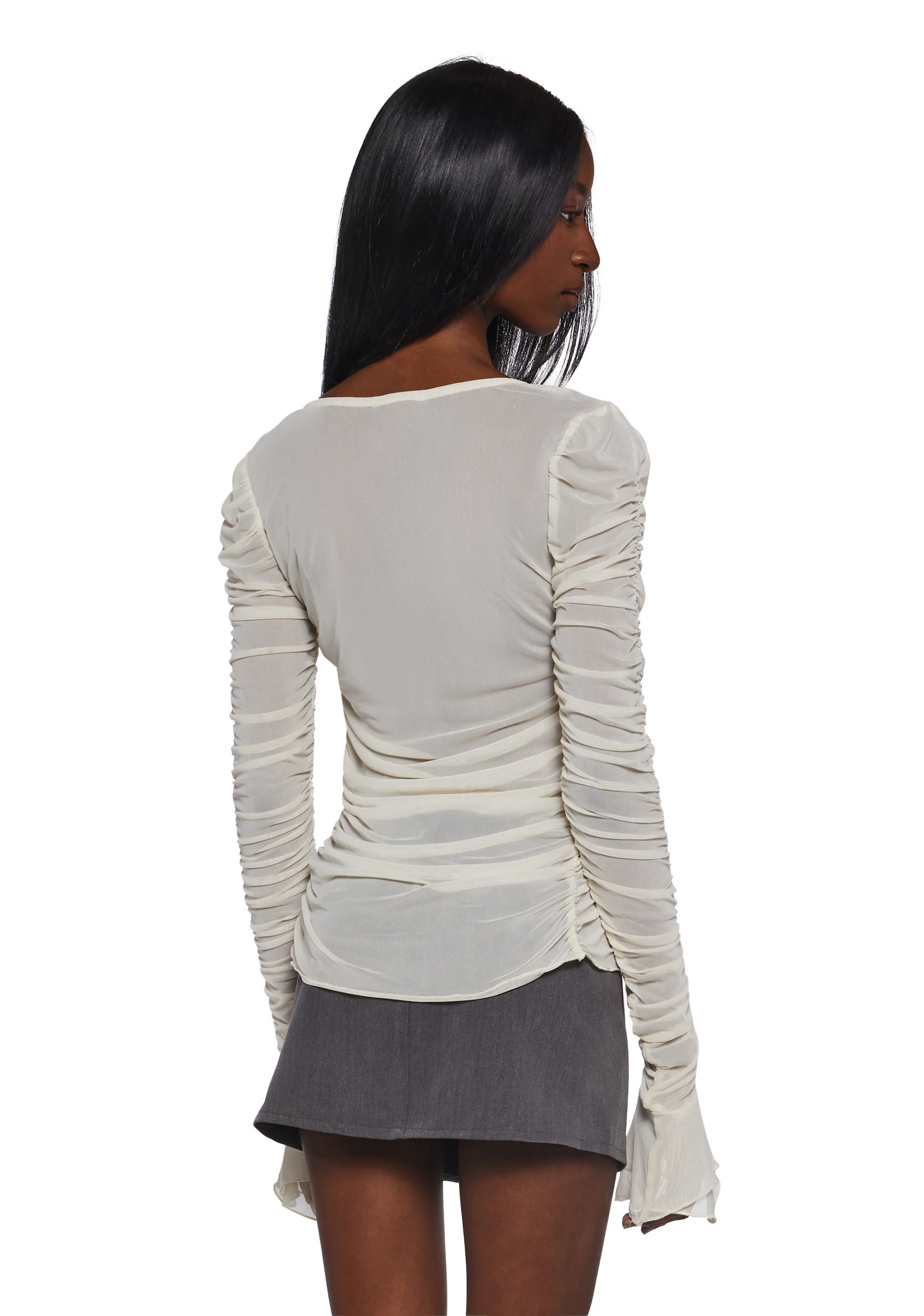 Divine Status Chiffon Blouse - Ivory - Image 4