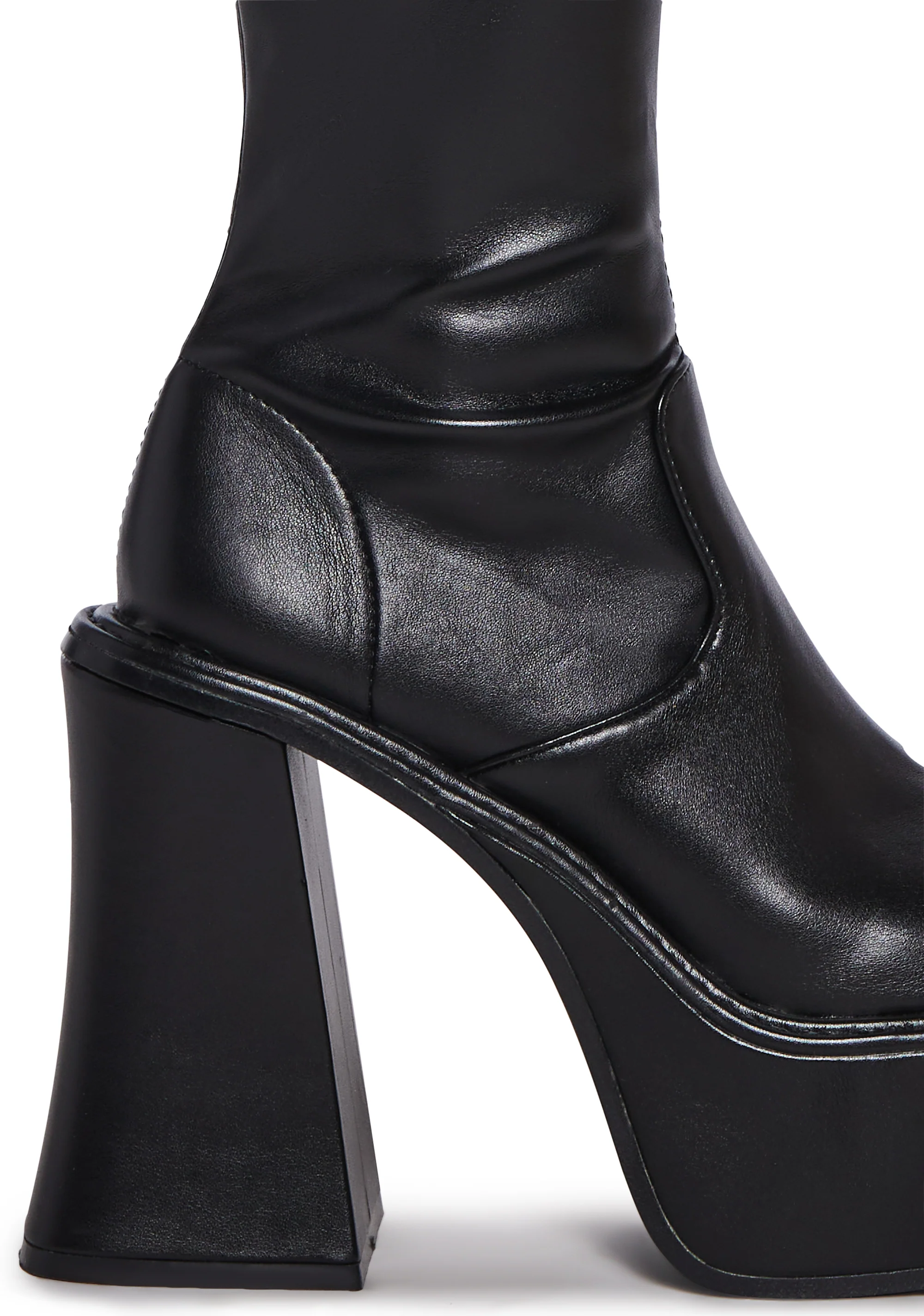 Short And Sweet Knee High Boots - Black - Image 2