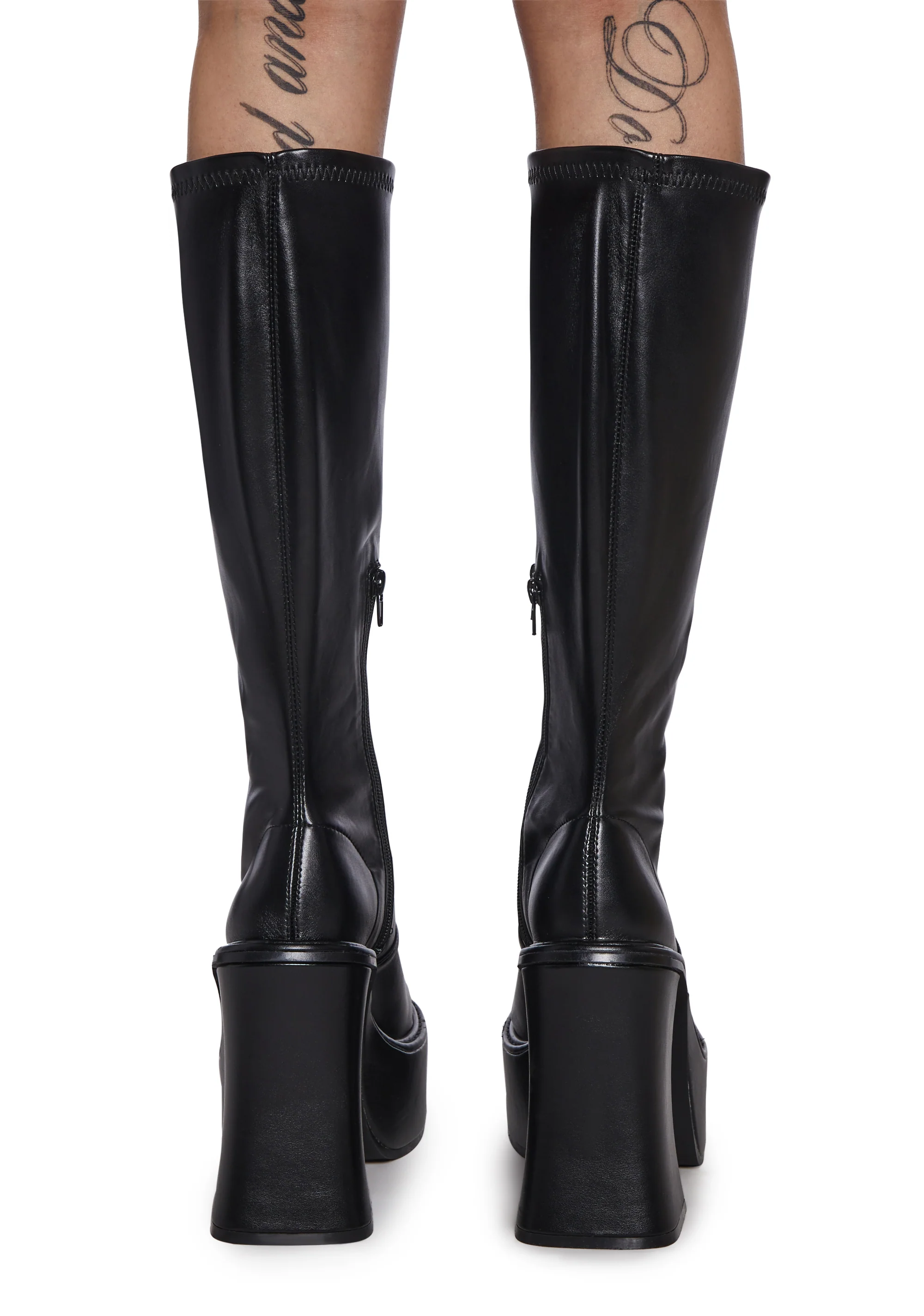 Short And Sweet Knee High Boots - Black - Image 4