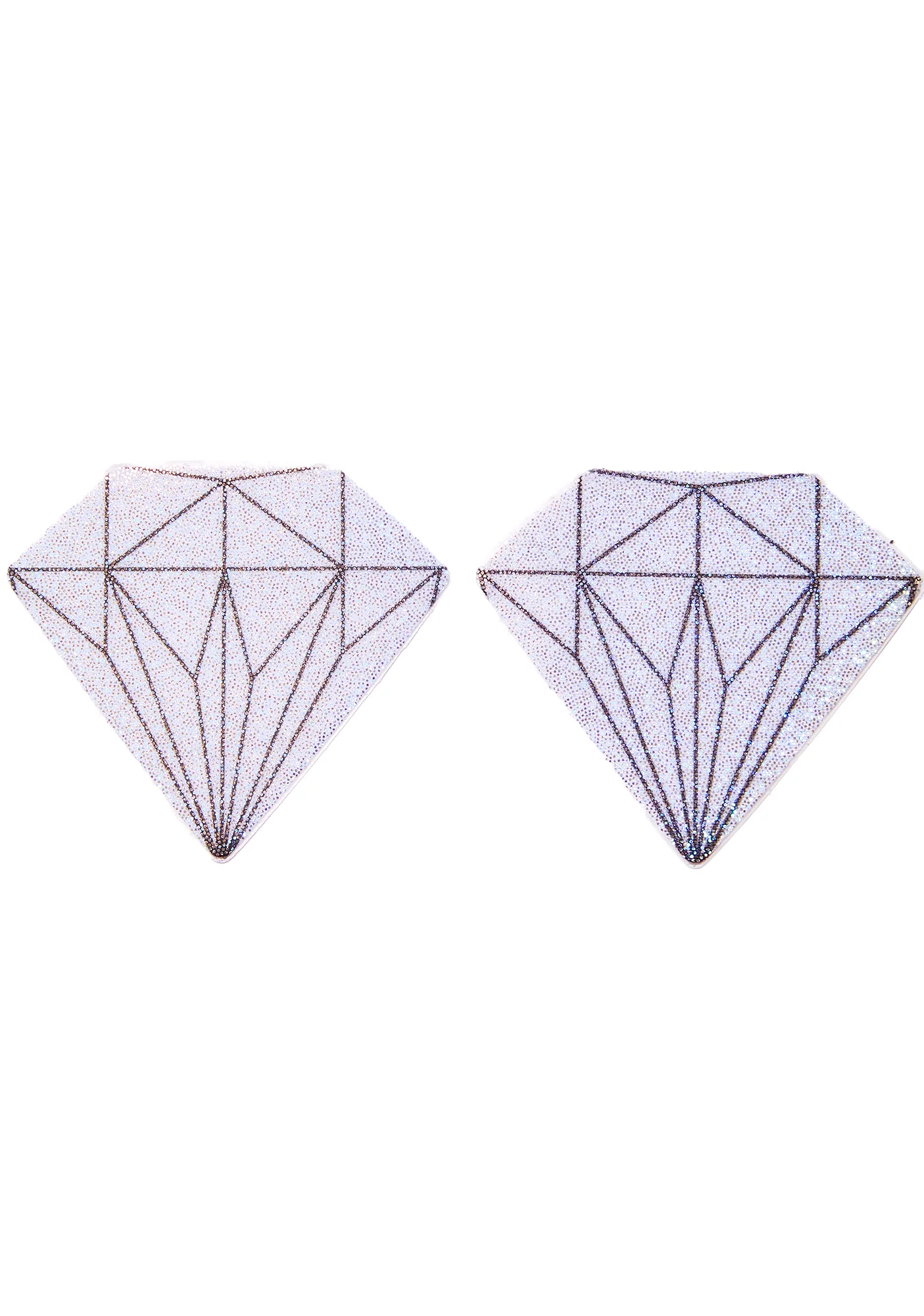 Silver Glitter Diamond Pasties - Image 2