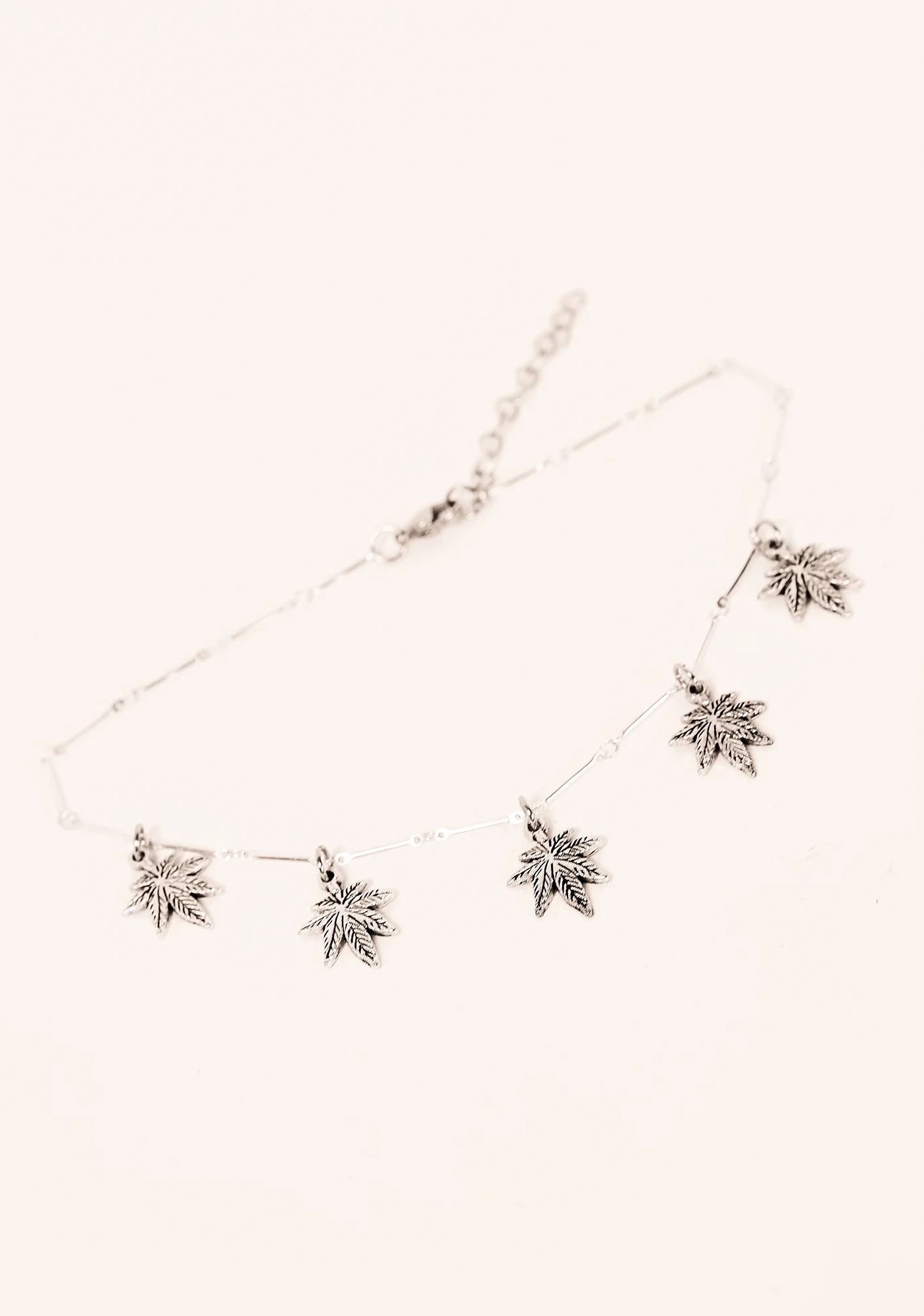 Silver Leaf Charm Necklace - Image 3