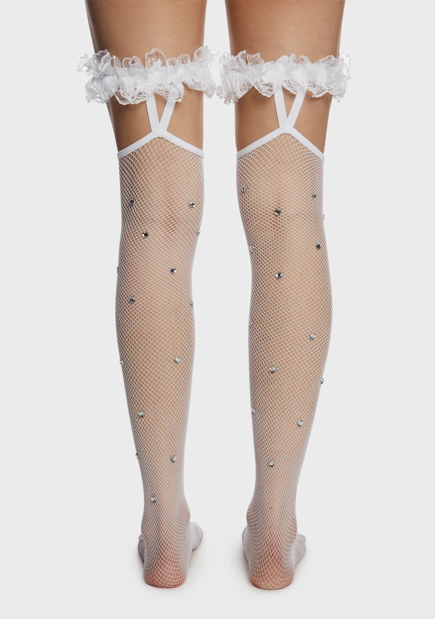 Sinfully Sweet Fishnet Stockings - White - Image 3