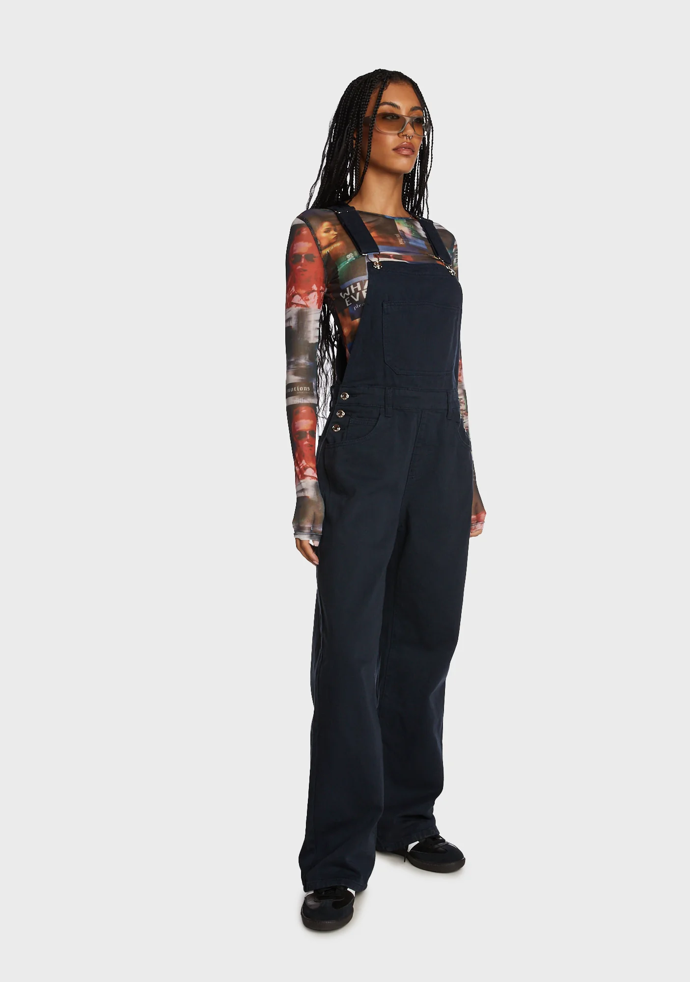 Sk8Ter Wide Leg Denim Overalls - Image 3