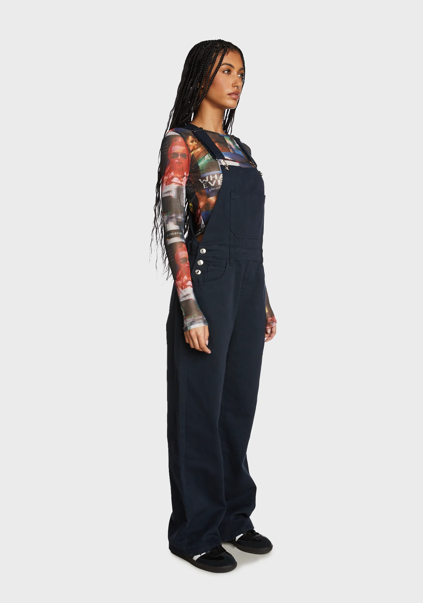Sk8Ter Wide Leg Denim Overalls - Image 4
