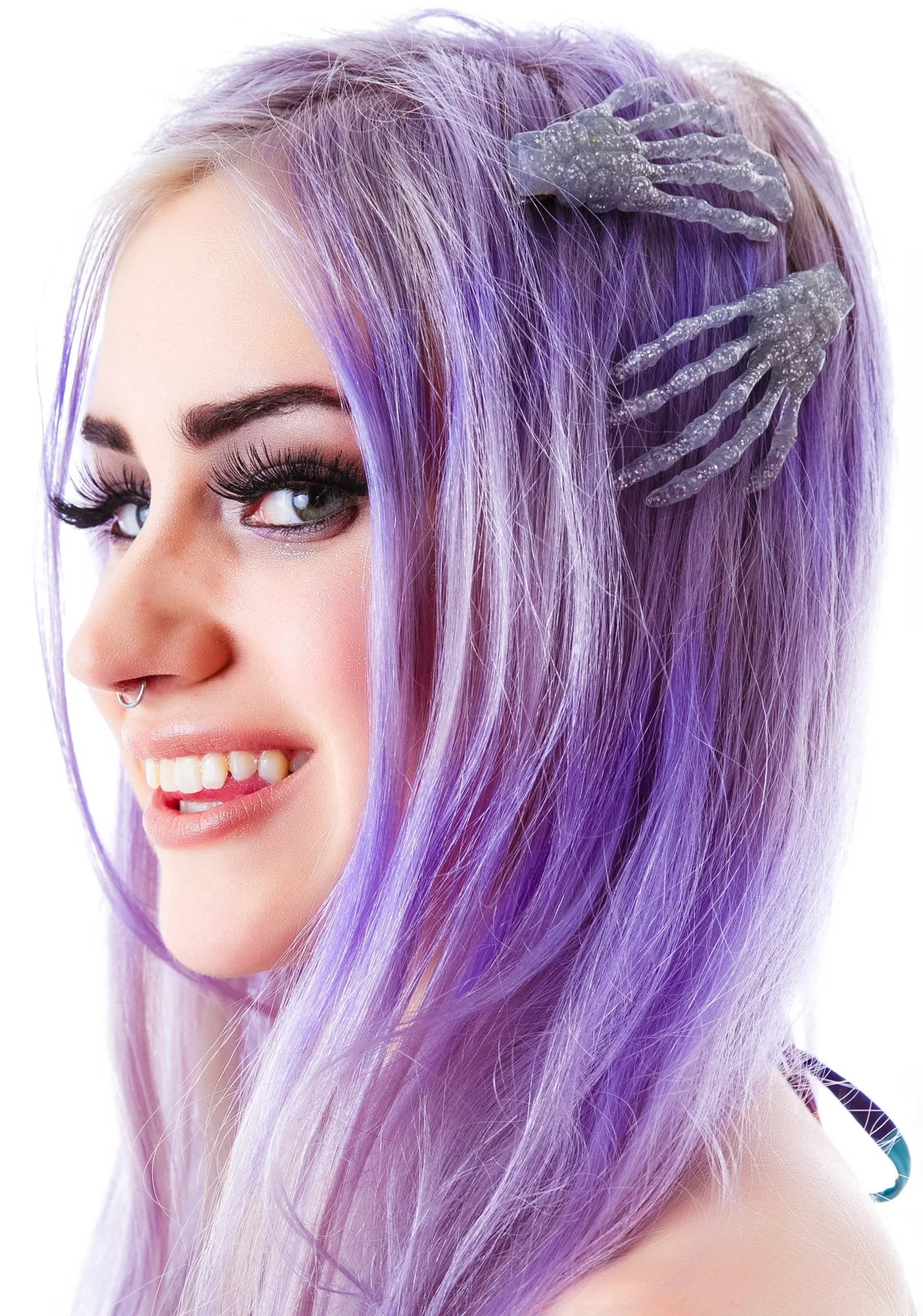 Skeleton Bone Hands Hair Slides - Gold - Image 13