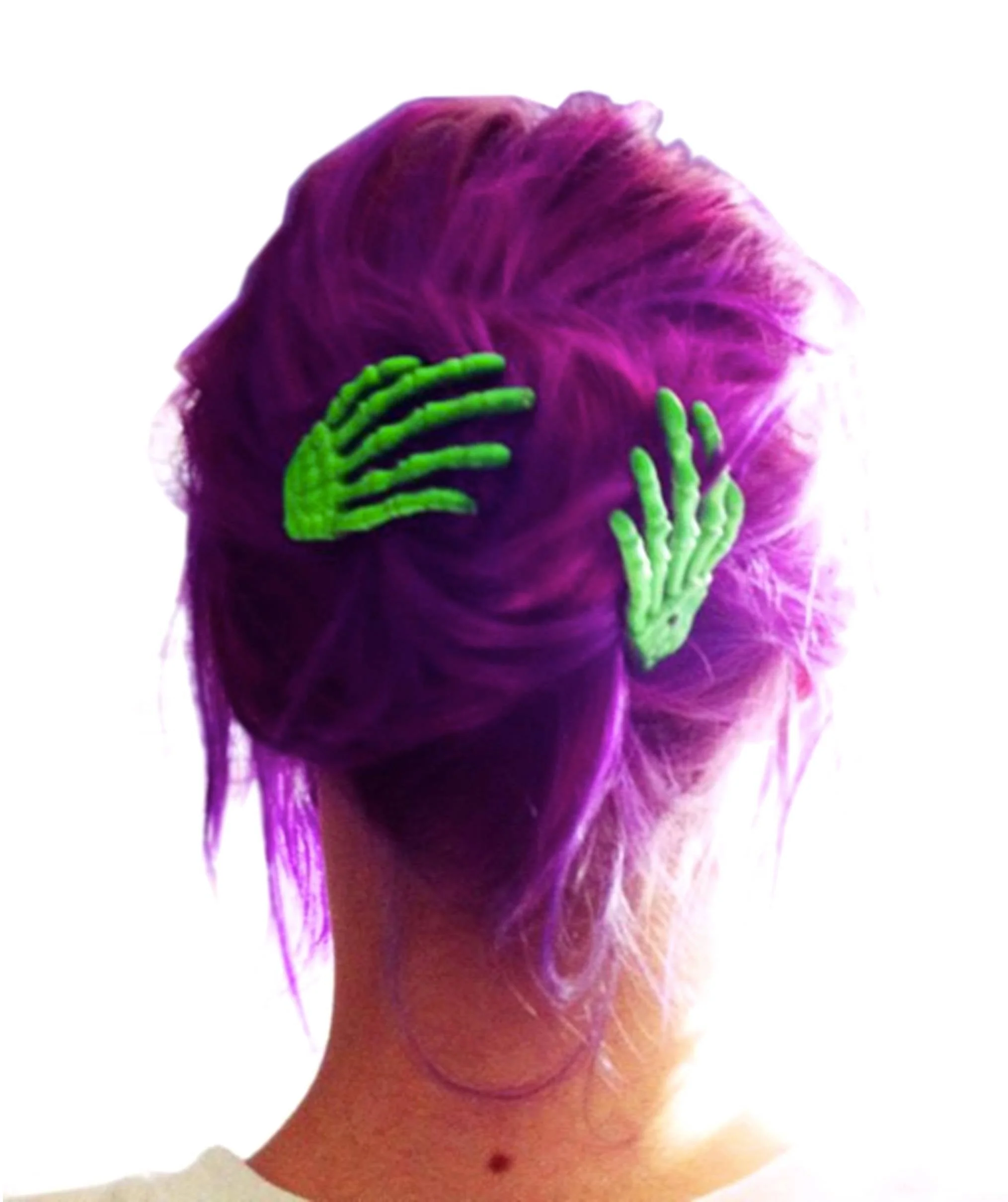 Skeleton Bone Hands Hair Slides - Blue - Image 17