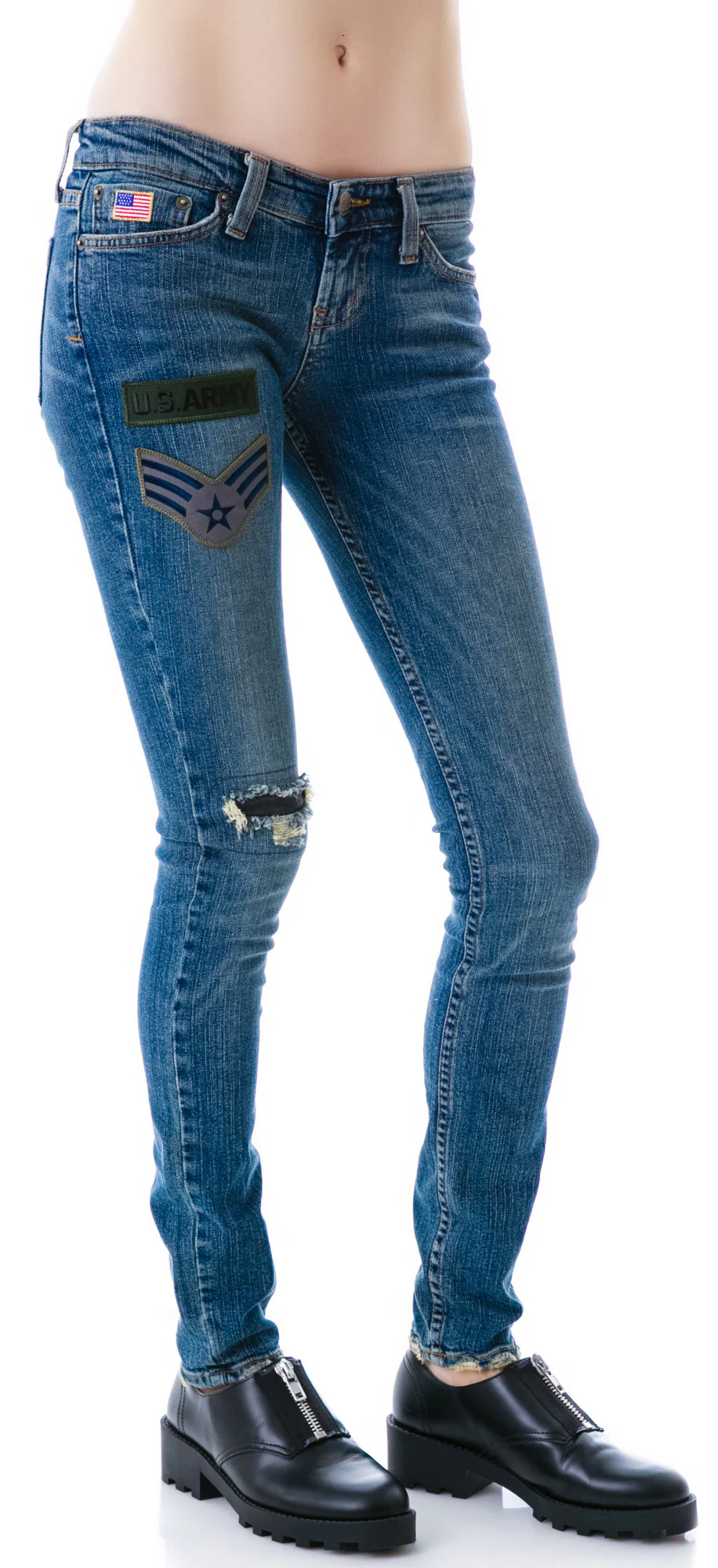 Skinny Army Patch Jeans - Image 4