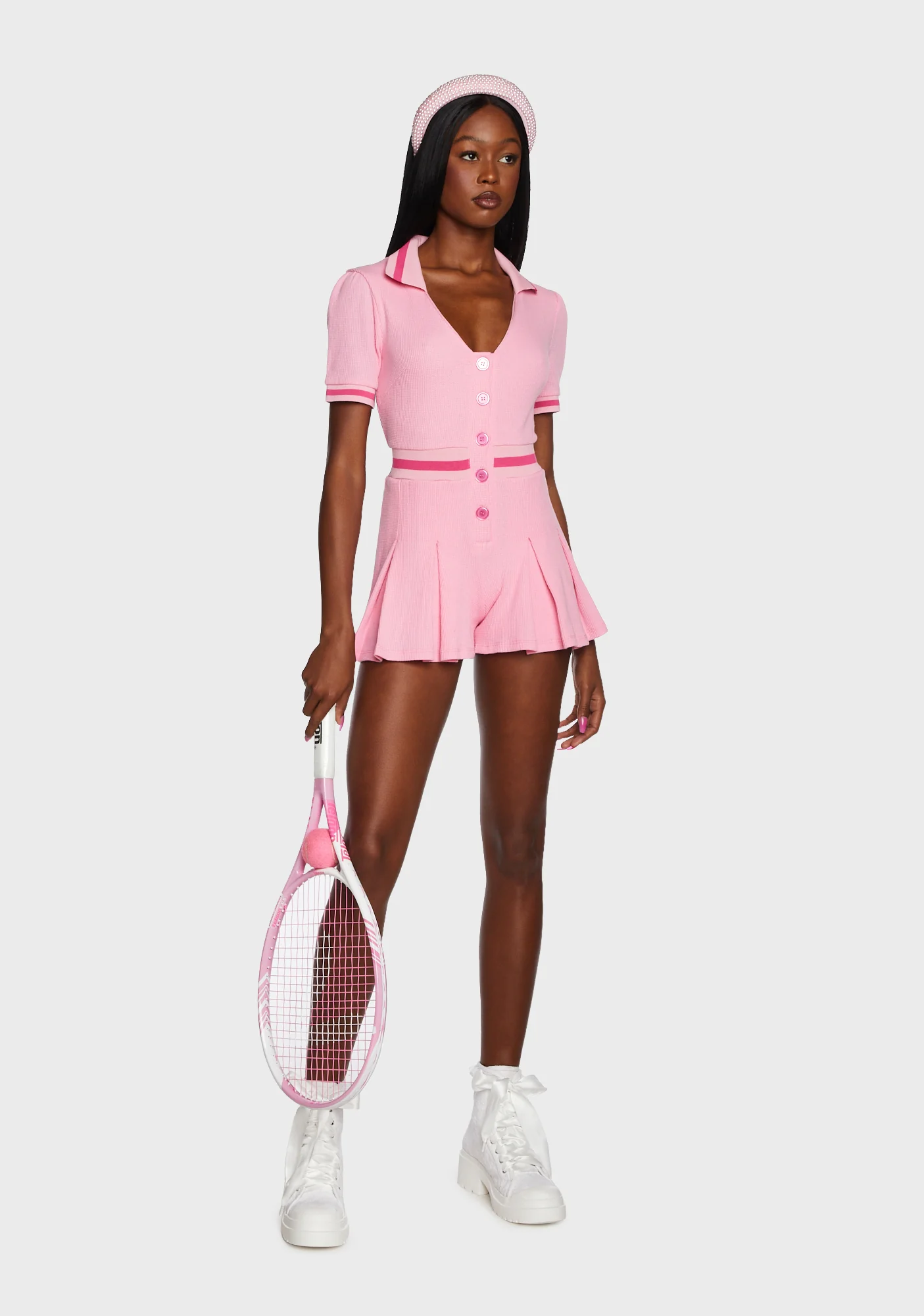 Skipping Beats Knit Romper - Image 2