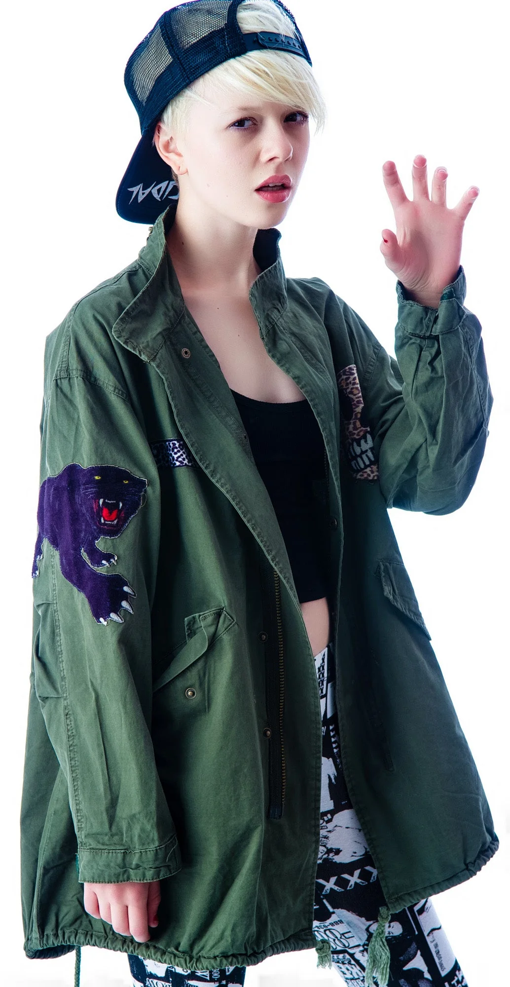 Skull Rocker Military Surplus Jacket - Black - Image 4