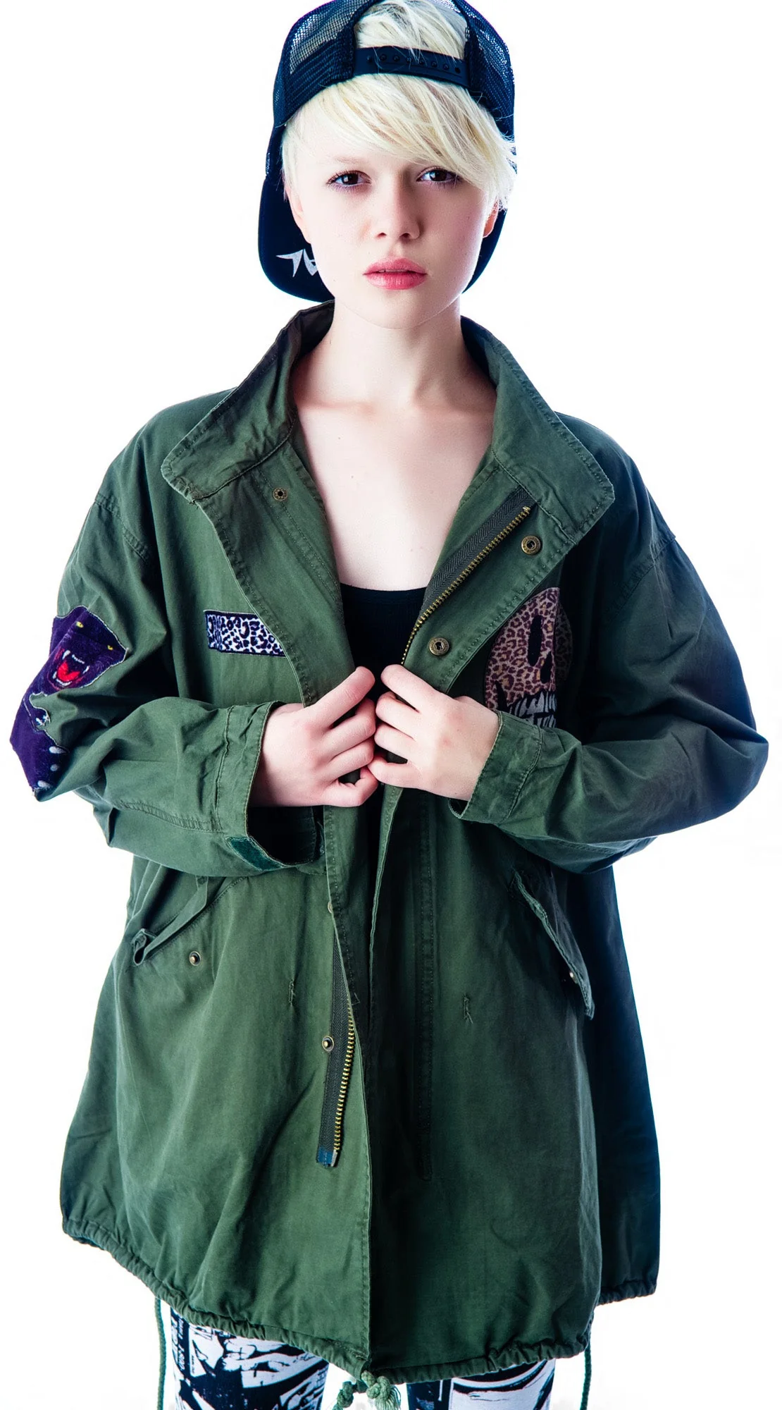 Skull Rocker Military Surplus Jacket - Black - Image 5