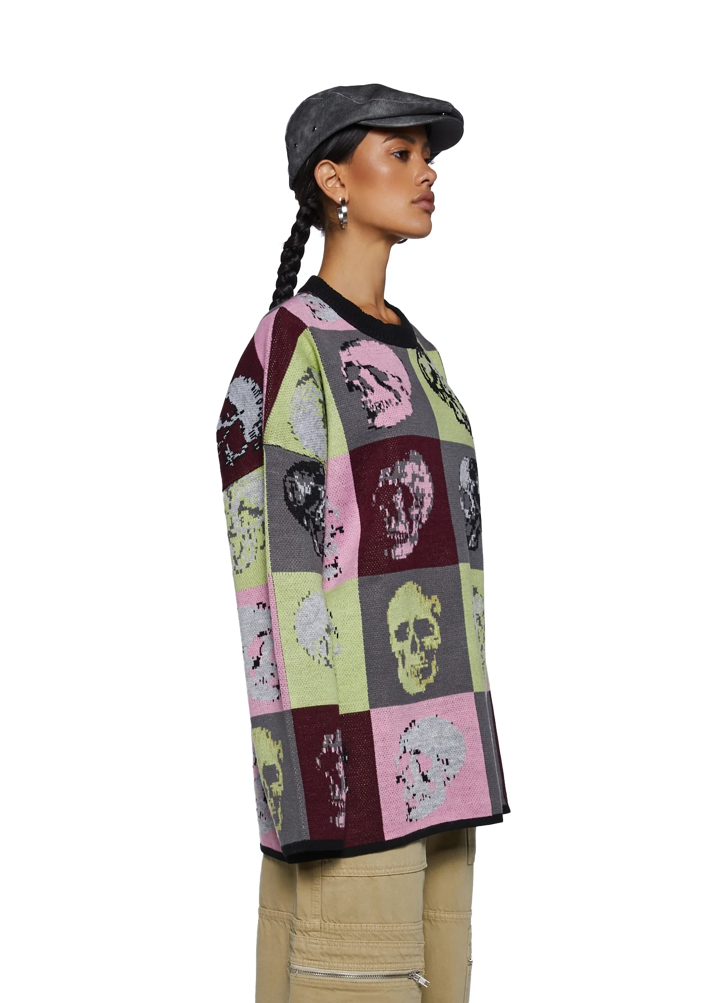 Skull Tile Knit Sweater - Image 3