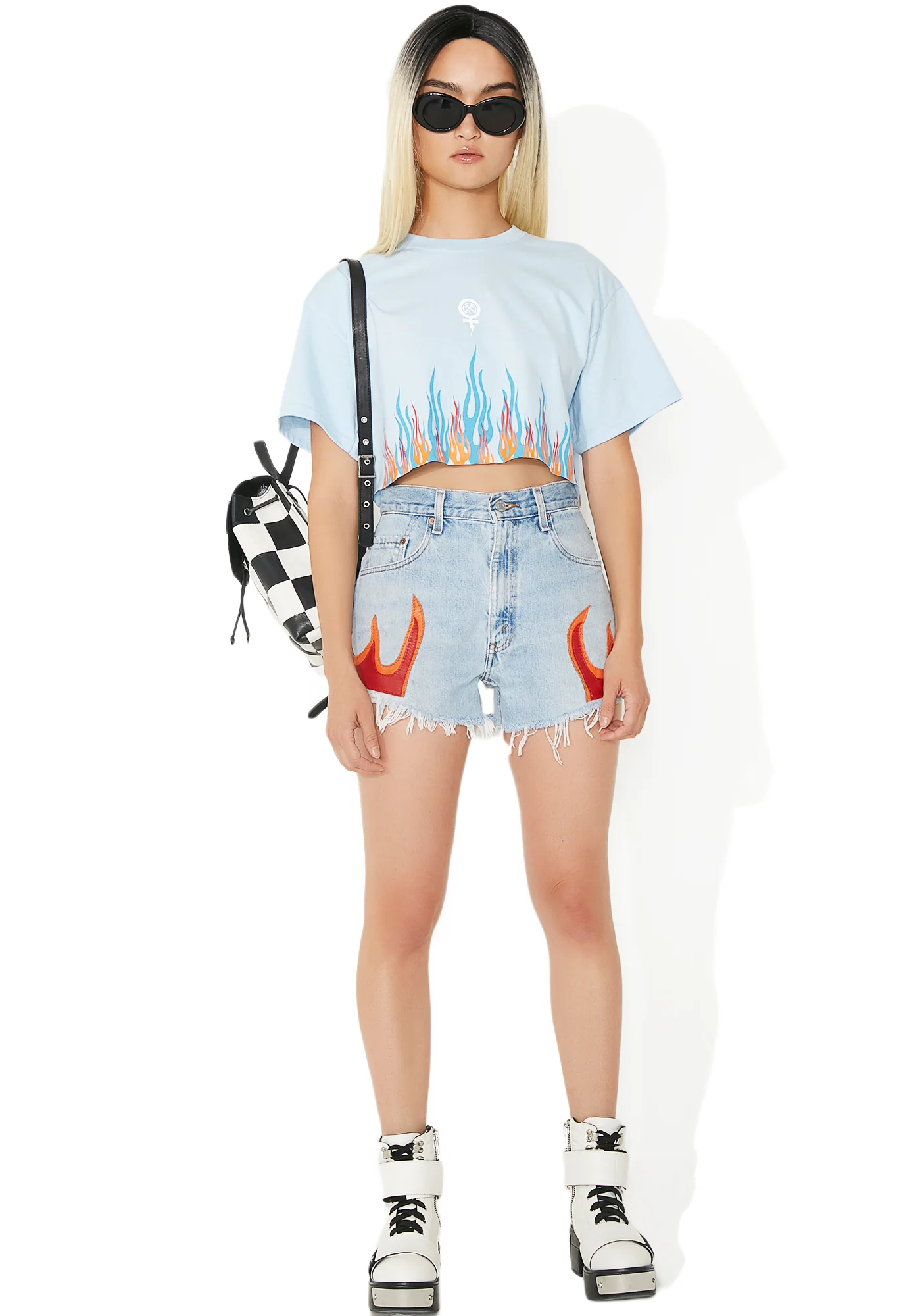Sky Litty Cropped BF Tee - Image 5