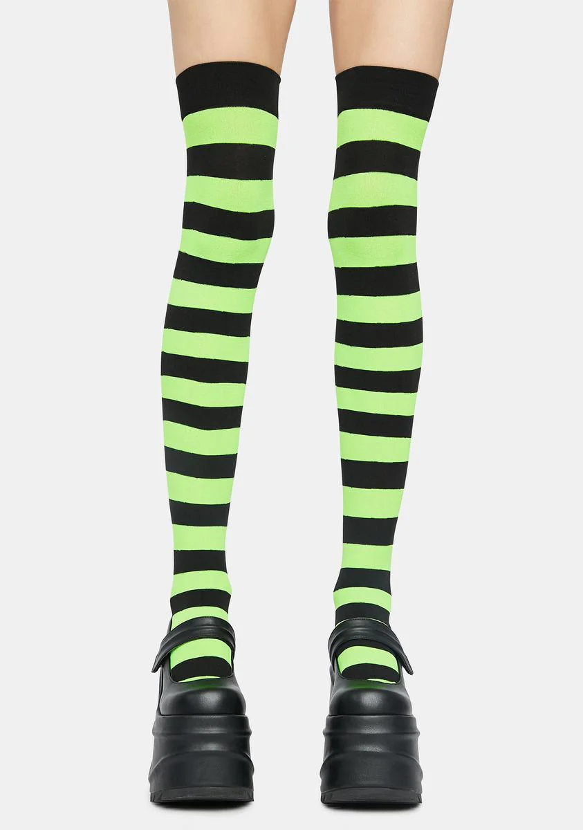 Slime Make U Pay Striped Thigh Highs - Image 2