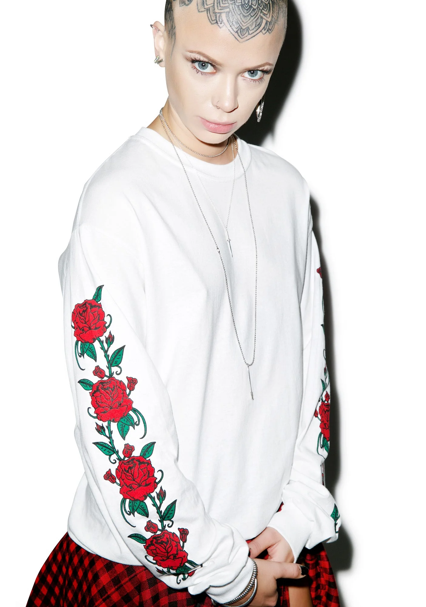 Smell The Roses Long Sleeve Tee - Light Pink - Image 10