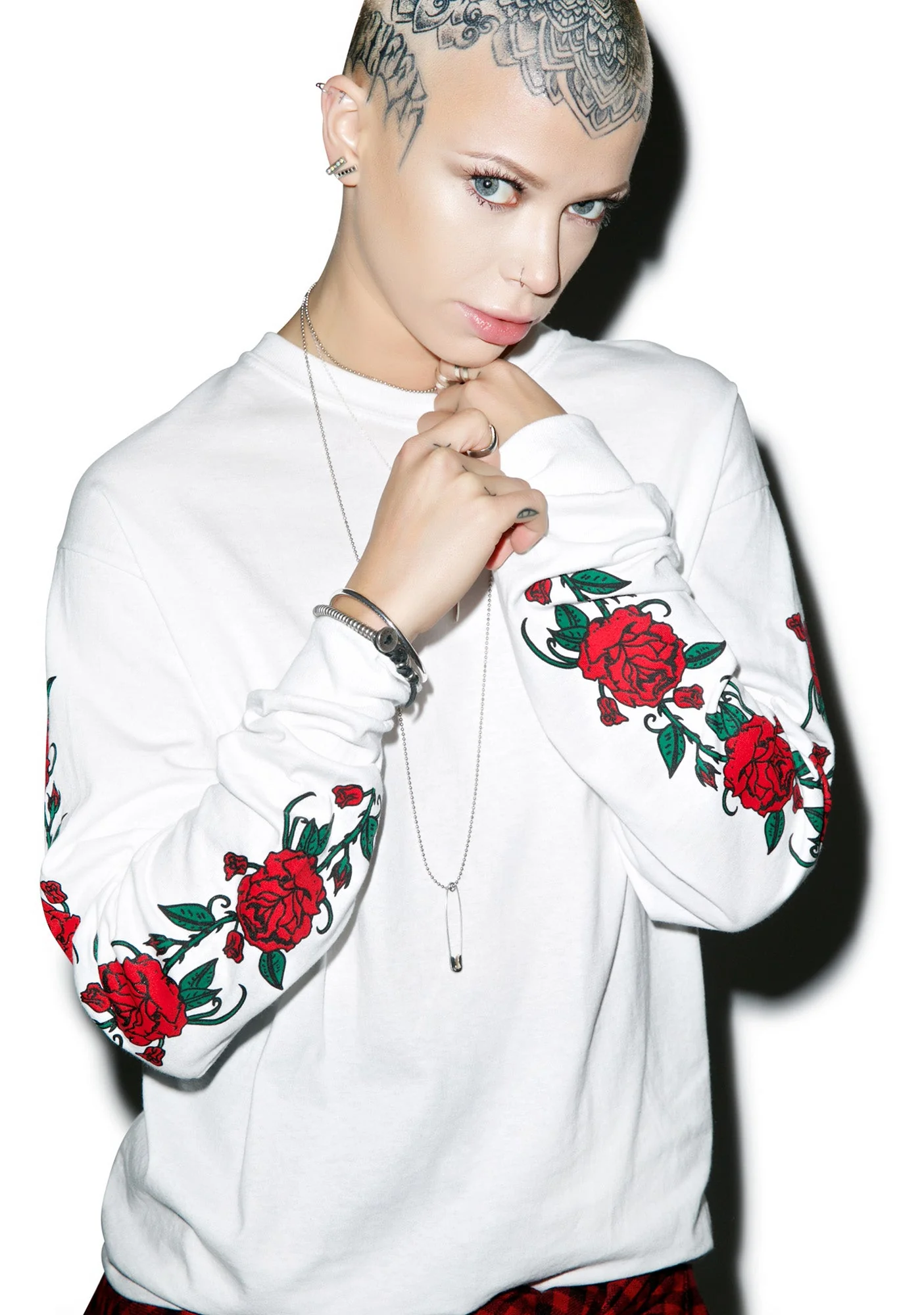 Smell The Roses Long Sleeve Tee - Light Pink - Image 2
