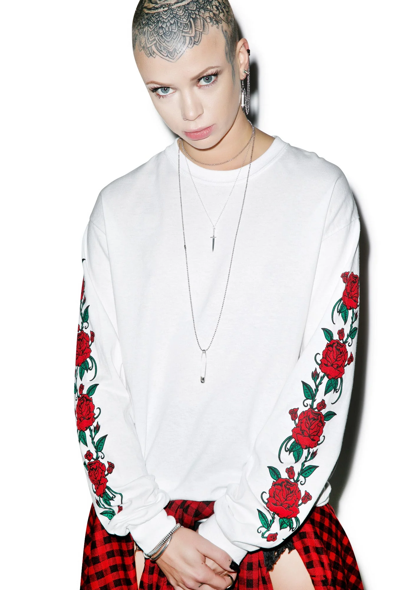 Smell The Roses Long Sleeve Tee - Light Pink - Image 6