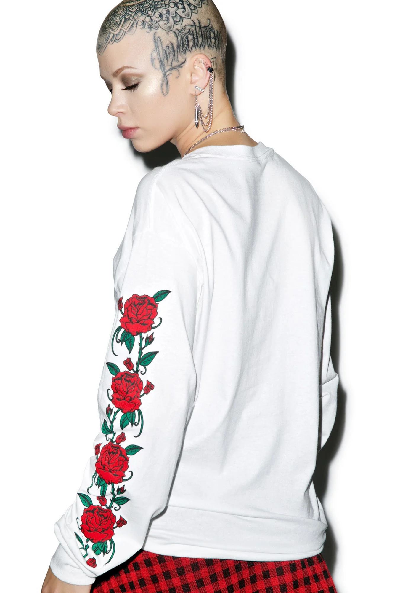 Smell The Roses Long Sleeve Tee - Light Pink - Image 9