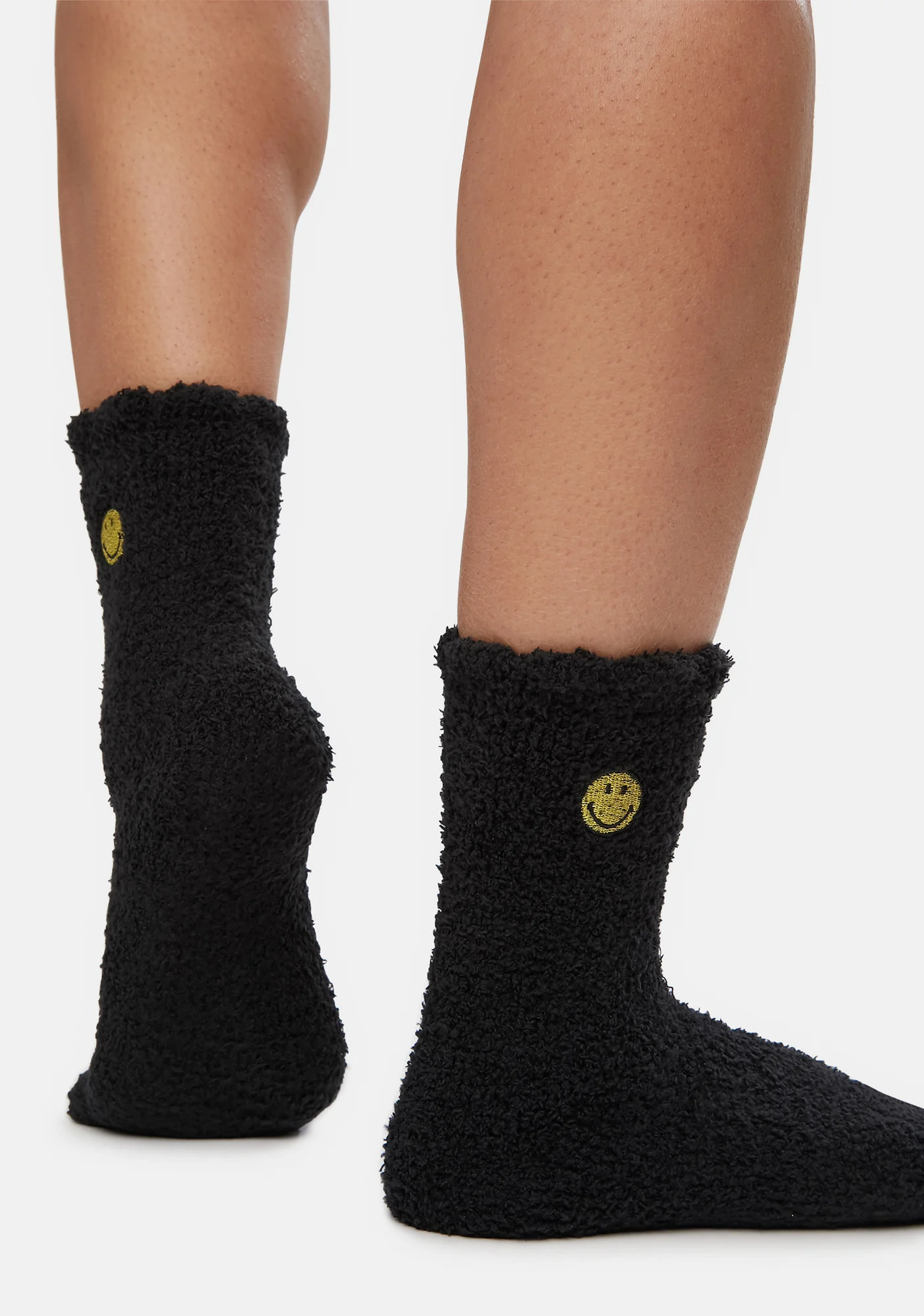 Smiles Fuzzy Crew Socks - Image 3