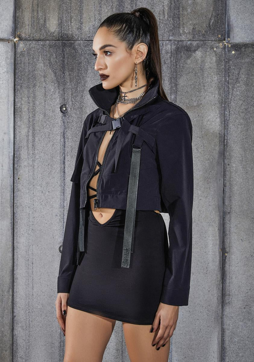 Snare Cropped Buckle Windbreaker - Image 2