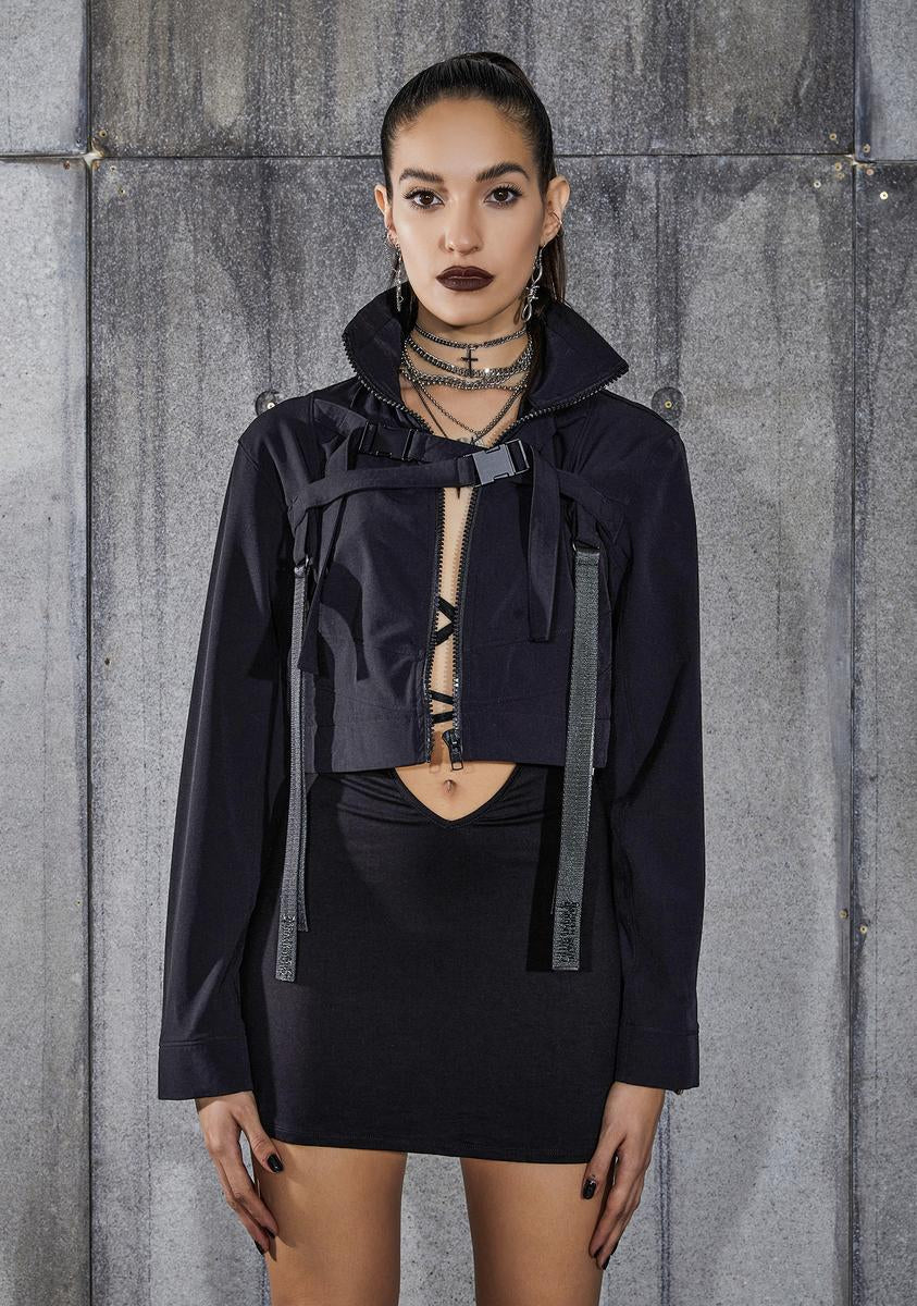 Snare Cropped Buckle Windbreaker - Image 3
