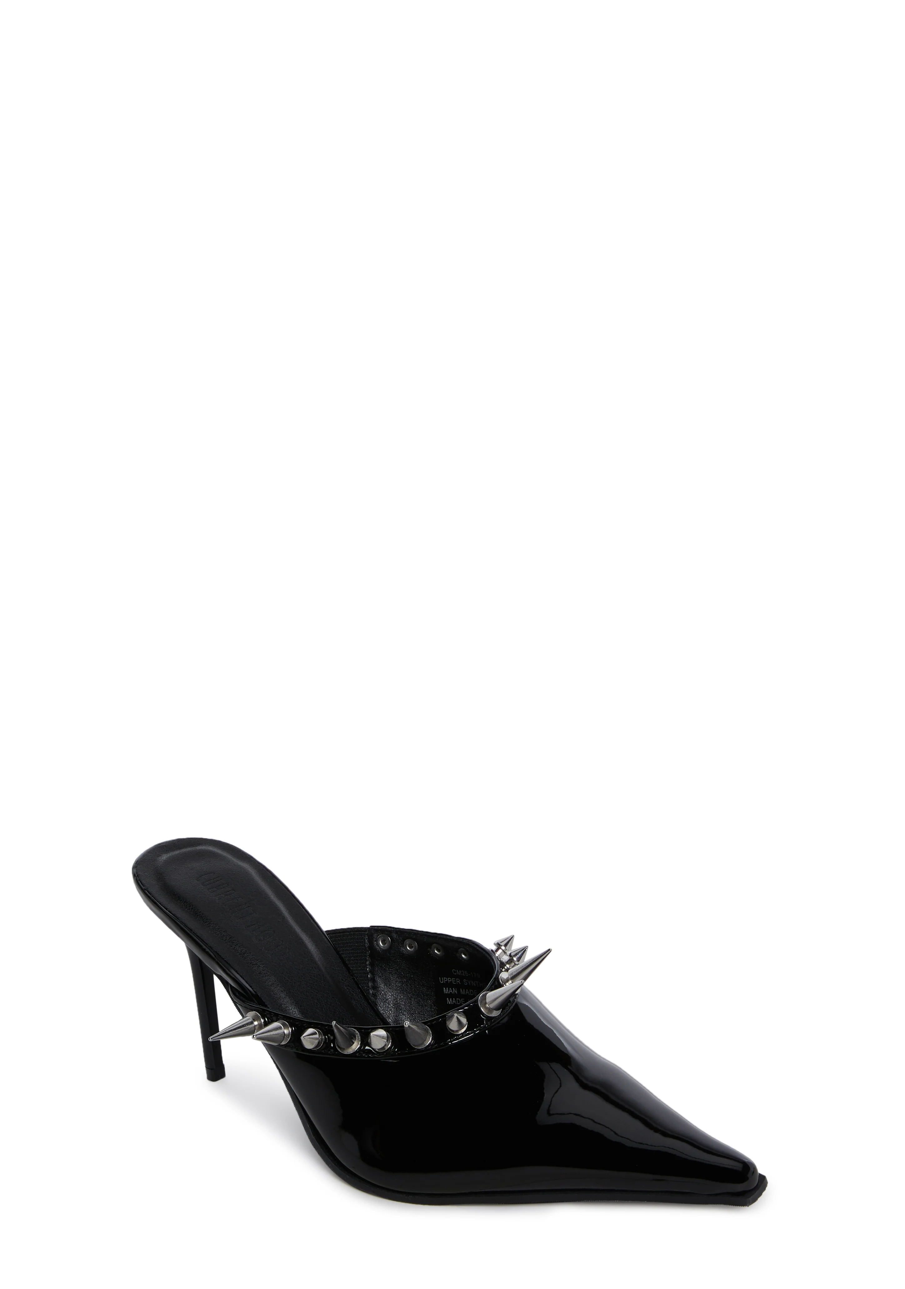 On Your Toes Spiked Mules - Black - Image 2