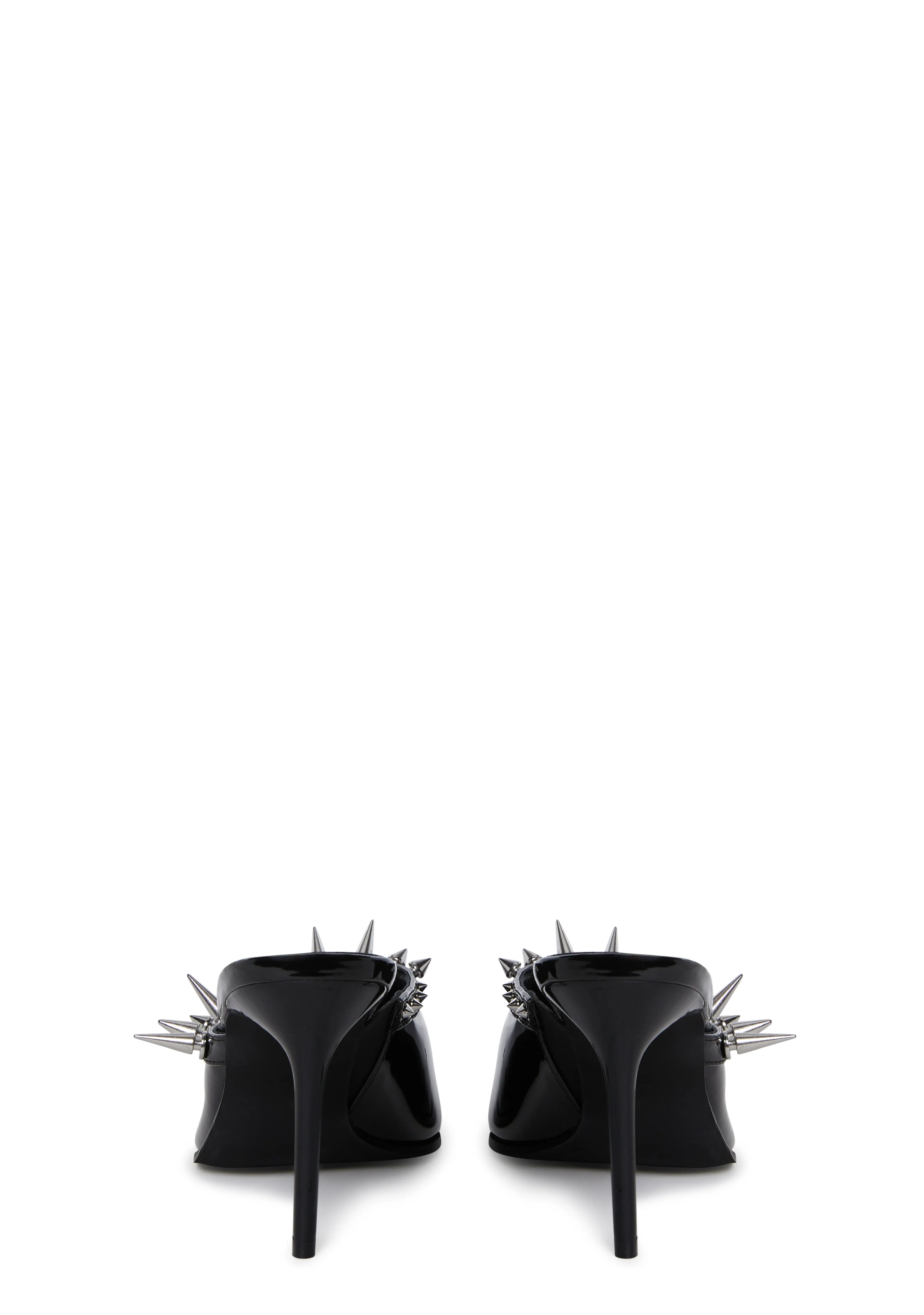 On Your Toes Spiked Mules - Black - Image 4