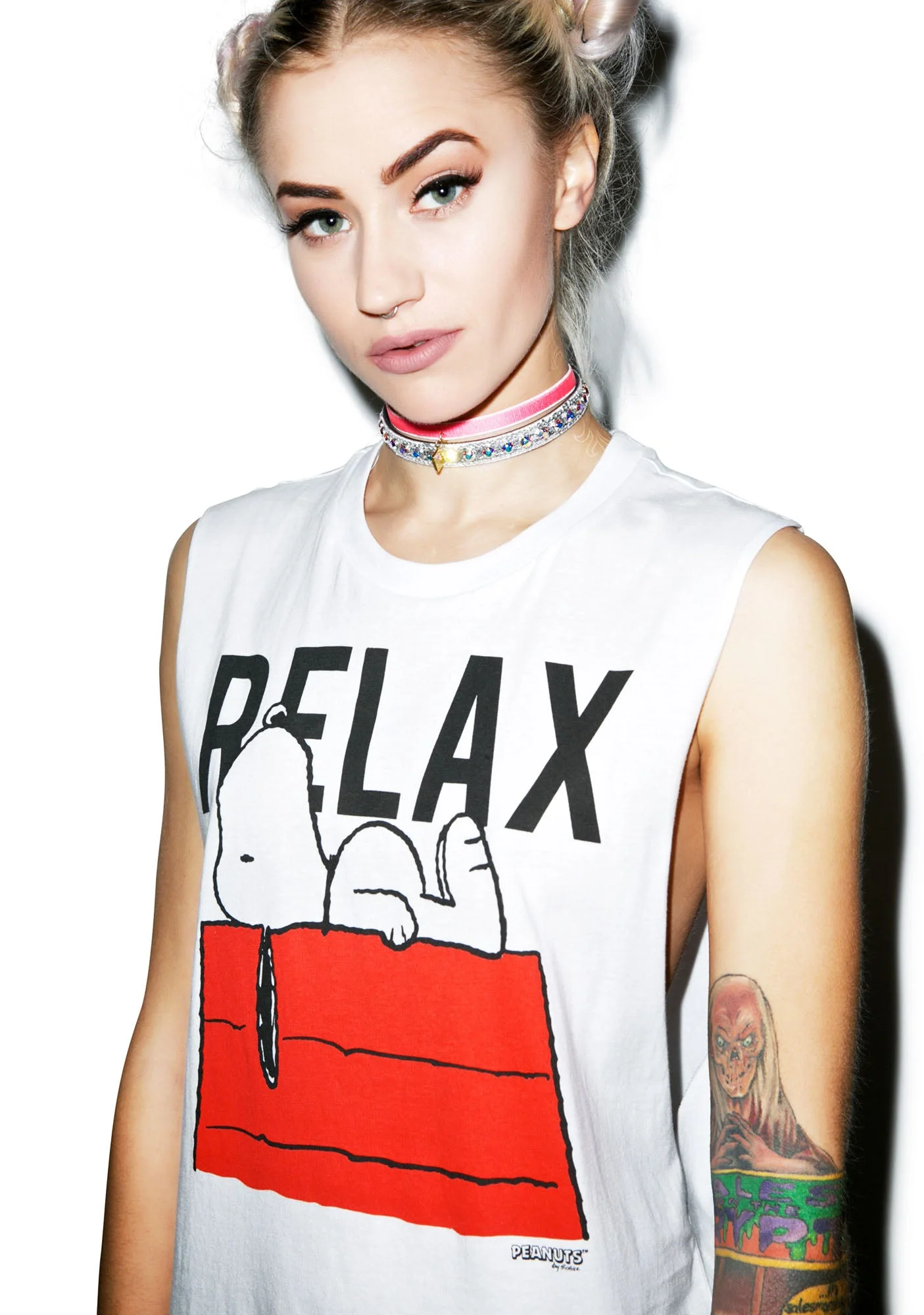 Snoopy Relax Muscle Tee - Black - Image 4